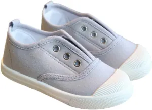 1 to 9 Years Girls Boys Slip On Canvas Sneaker, Kids Low Top Casual Fashion Shoes, Comfy Lace-Up Walking Shoes