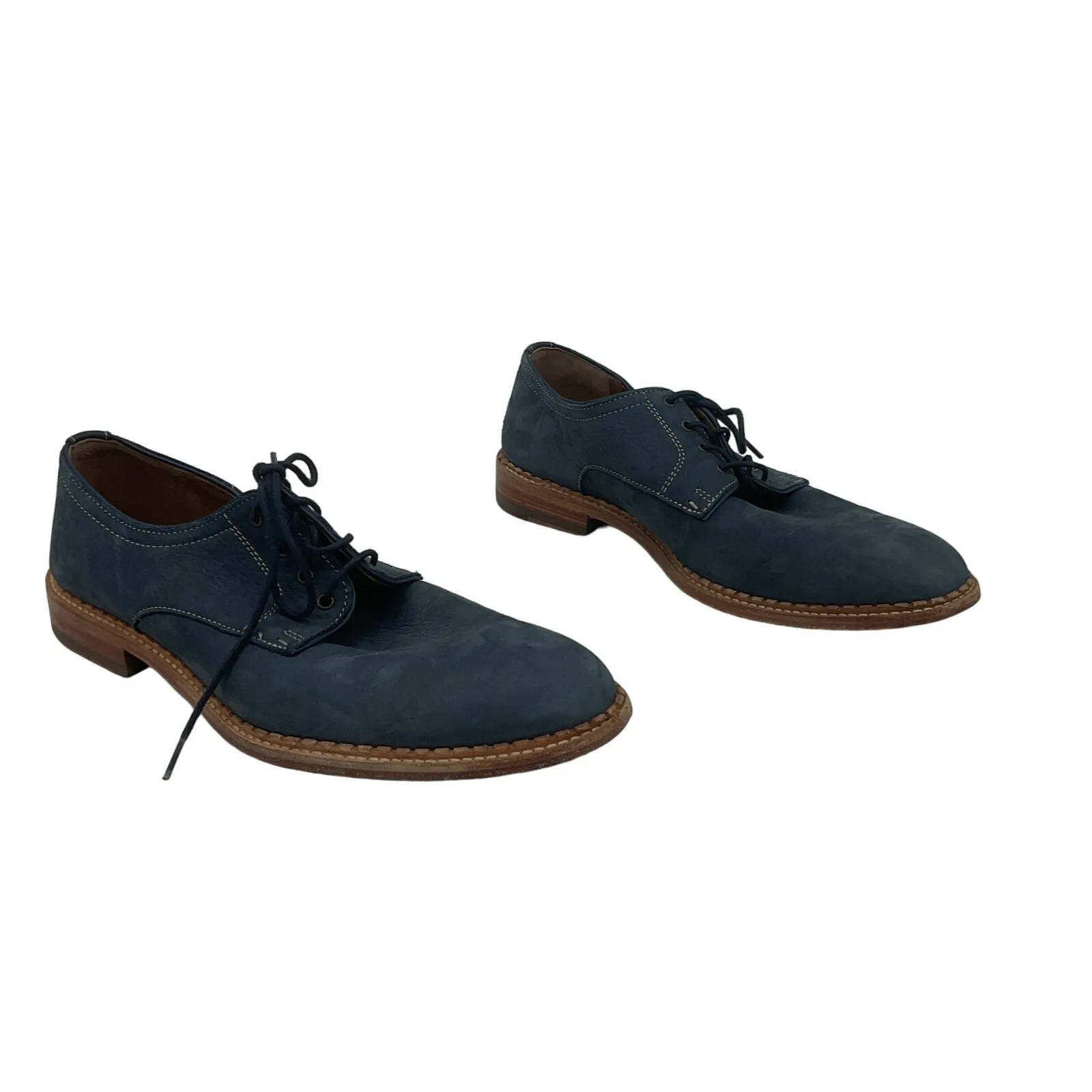 1850 Johnston & Murphy Blue Nubuck Leather Oxford Dress Shoes, Size 10