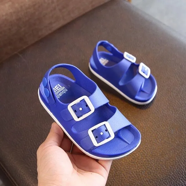 2019 Summer Boys Leather Sandals for Baby Flat Children Beach Shoes Kids Sports Soft Non-slip Casual Toddler Sandals 1-5 years