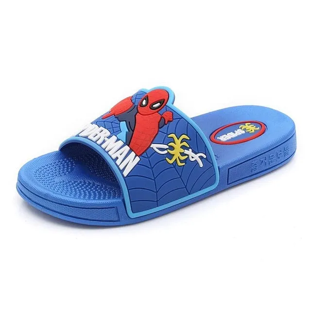 2020 Spiderman Kids Slippers For Baby Boy Girls PVC Flip Flops Summer Children Beach Sandals Toddler Girl Home Slippers For Kids