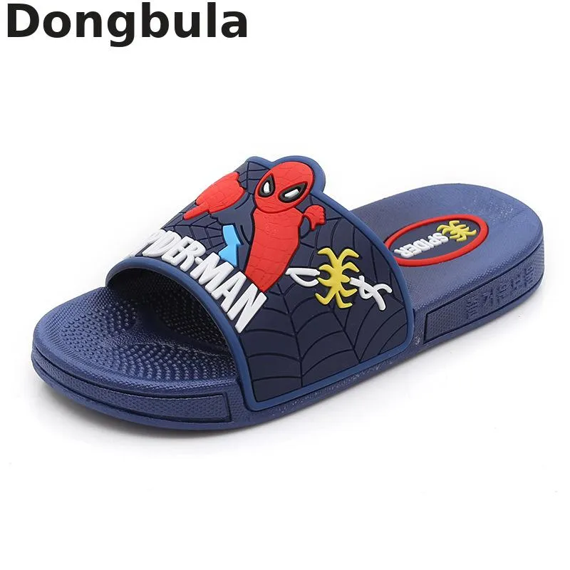 2020 Spiderman Kids Slippers For Baby Boy Girls PVC Flip Flops Summer Children Beach Sandals Toddler Girl Home Slippers For Kids