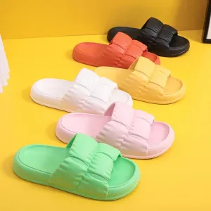 2025 New Summer Women's Soft Sole Cloud Slippers – EVA Thick Platform Non-Slip Flip Flops for Beach & Bathroom