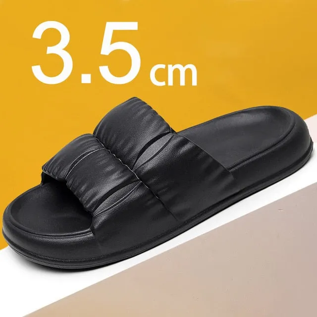 2025 New Summer Women's Soft Sole Cloud Slippers – EVA Thick Platform Non-Slip Flip Flops for Beach & Bathroom