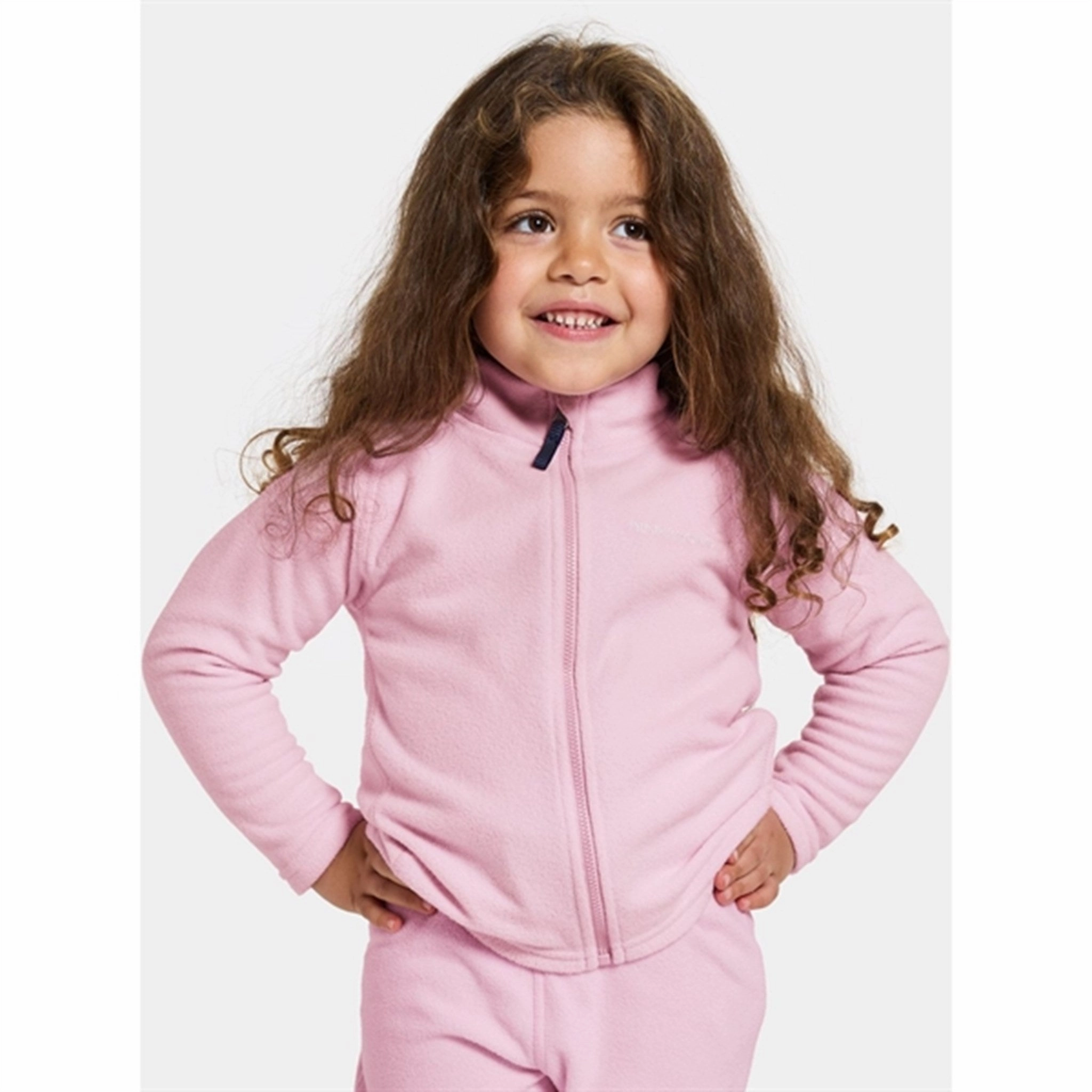 Didriksons Orchid Pink Monte Kids Fleece Cardigan Seam Sealed Construction