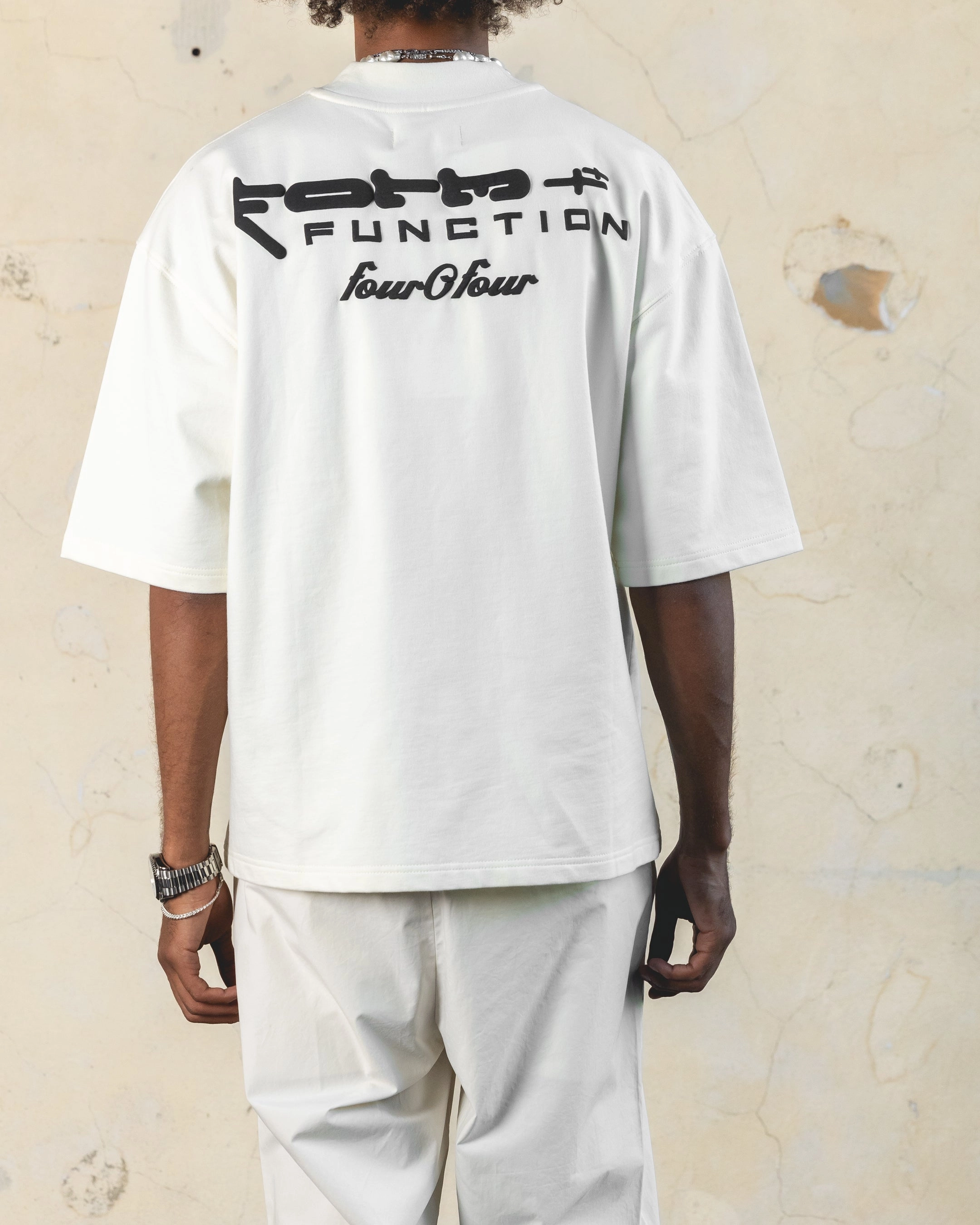 soft fit Outdoor Style 404 Function Oversized T-Shirt Off White