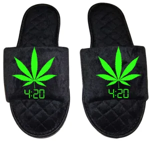 420 Medical Marijuana mmj medicinal weed 4:20 mary Jane Women's open toe Slippers House Shoes slides mom sister daughter custom gift