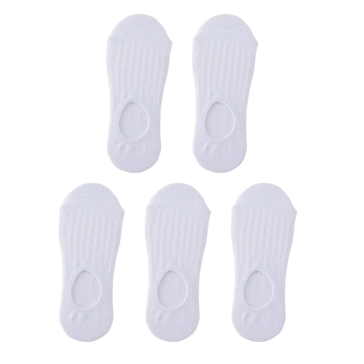 5 Pairs Women Non-Slip Invisible Cotton Sports Boat Socks, Ankle Low Invisible No Show Socks