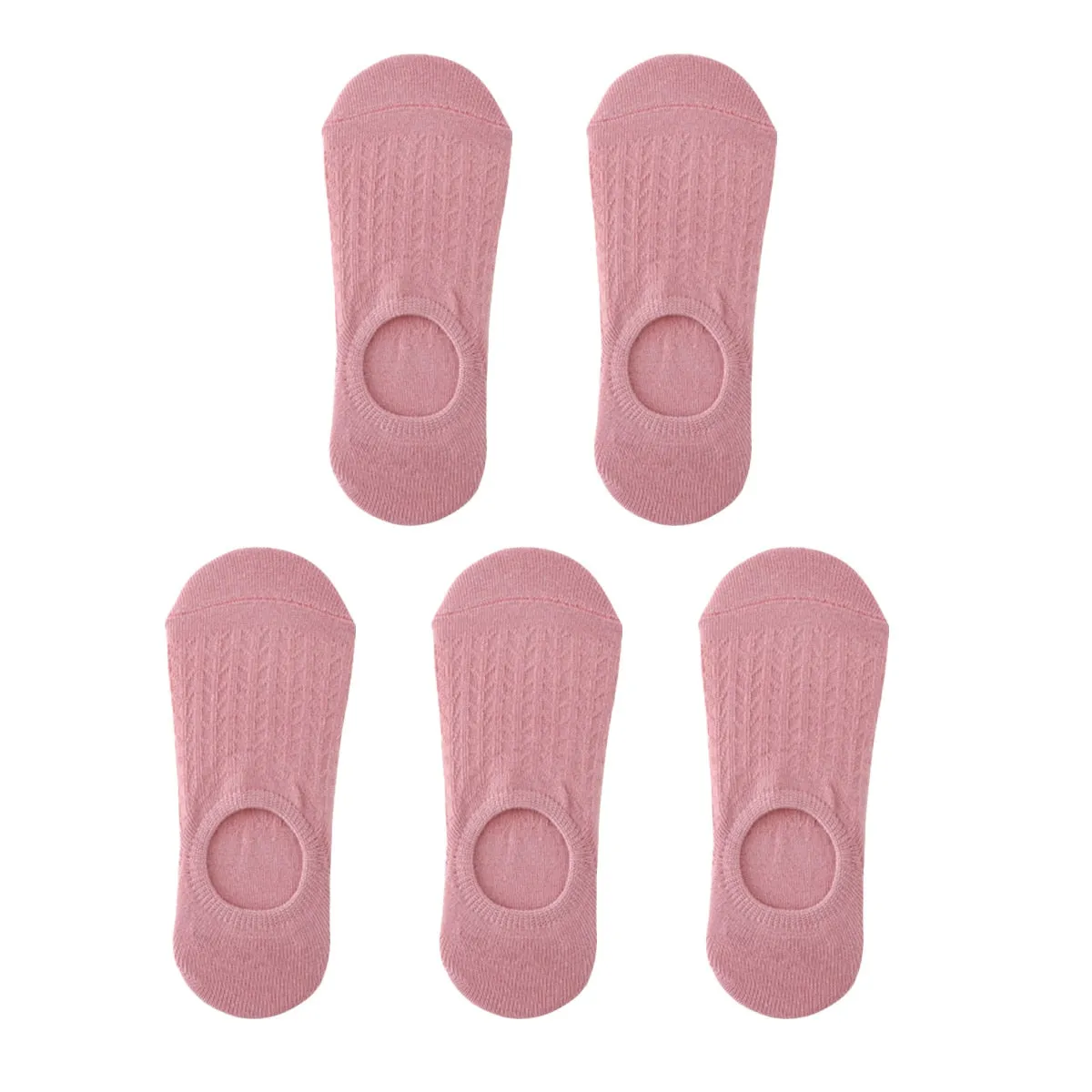 5 Pairs Women Non-Slip Invisible Cotton Sports Boat Socks, Ankle Low Invisible No Show Socks