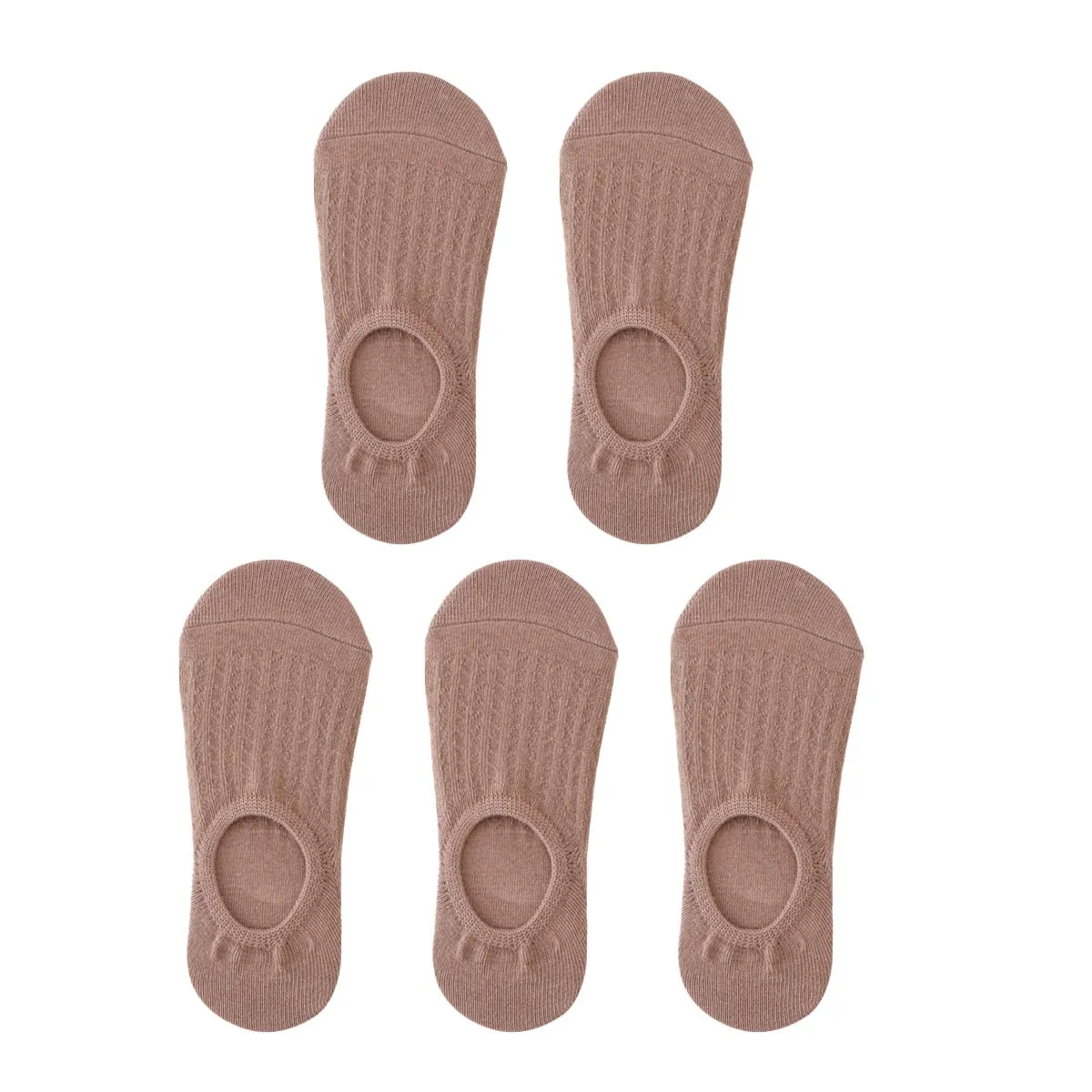 5 Pairs Women Non-Slip Invisible Cotton Sports Boat Socks, Ankle Low Invisible No Show Socks