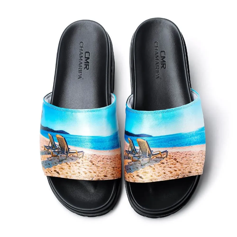 6 CM / 2.36 Inches CMR CHAMARIPA Elevator Shoes - Elevate Your Beachside Style with Men's Height-Boosting Sandals - 2.36 Inch Elevated Slides