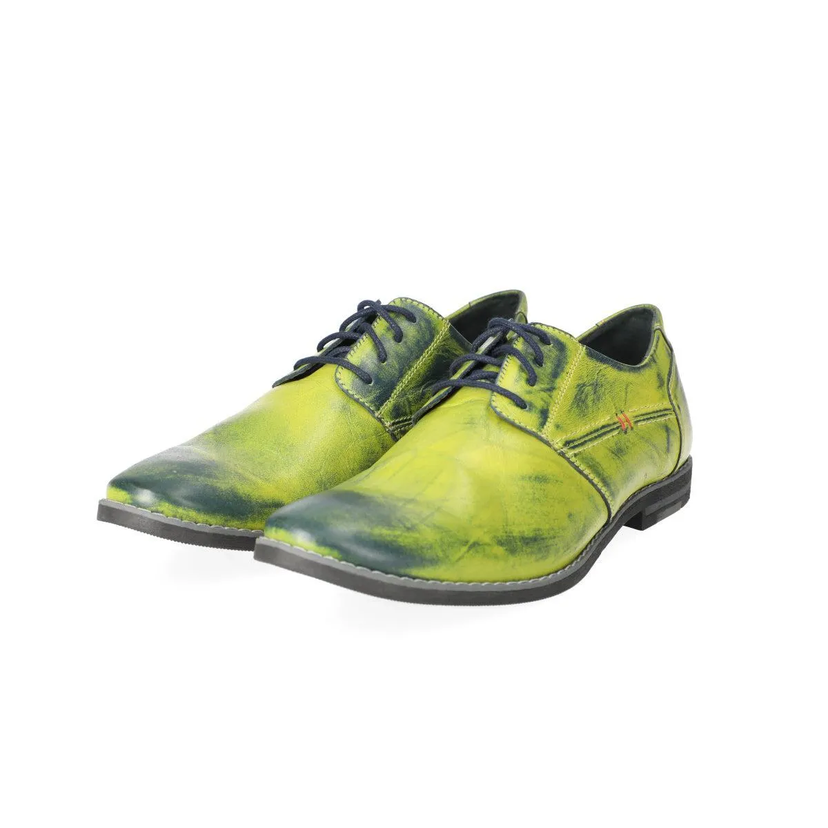 Abis Formal Lace Ups Leather Green Colour For Men