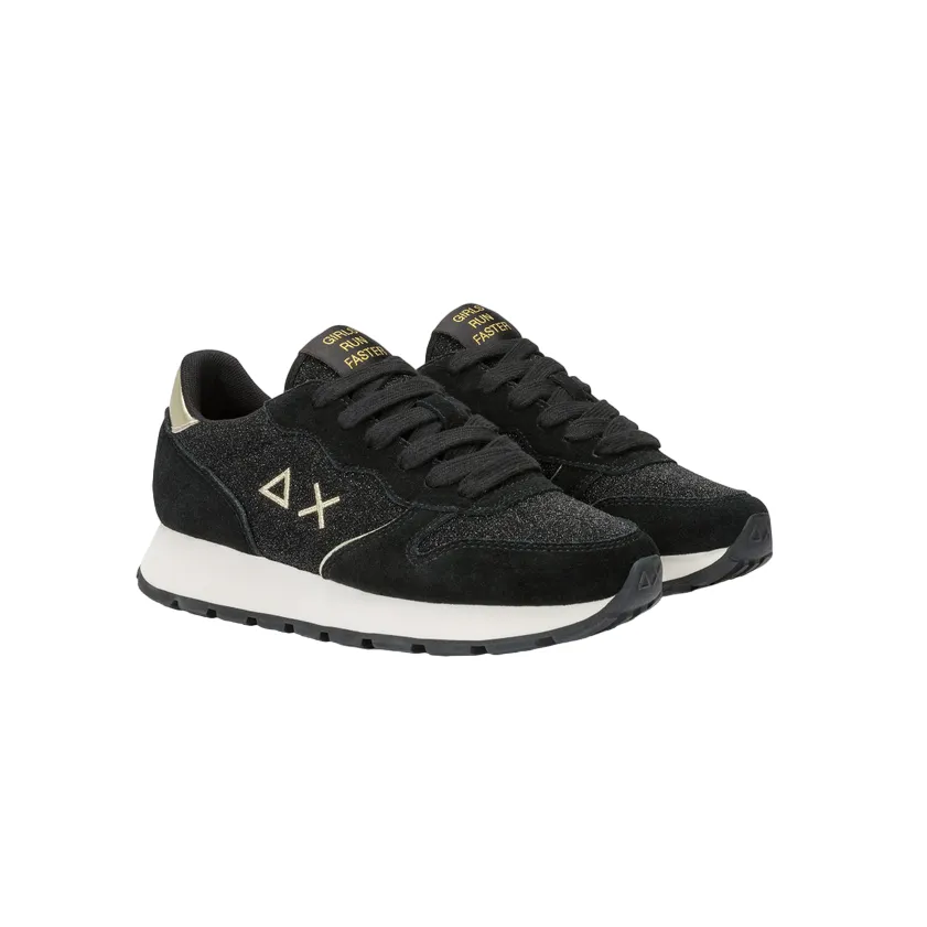 Sun68 scarpa sneakers da donna Ally Glitter Textile Z44204 11 nero Rollbar technology