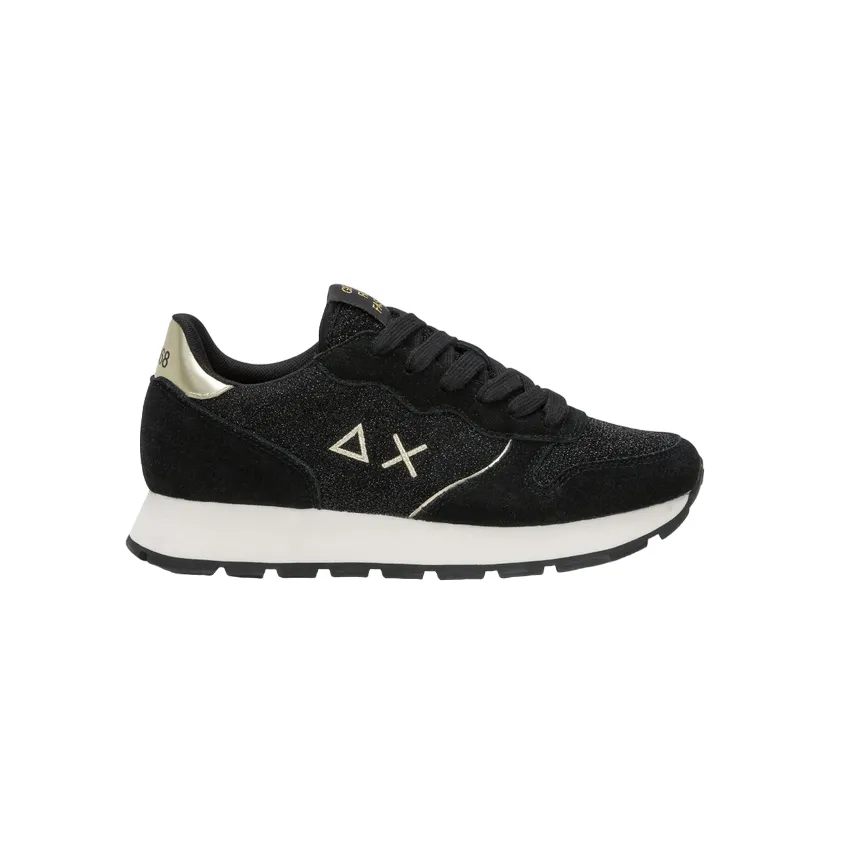 narrow - toe - box shoes Easy - access Sun68 scarpa sneakers da donna Ally Glitter Textile Z44204 11 nero