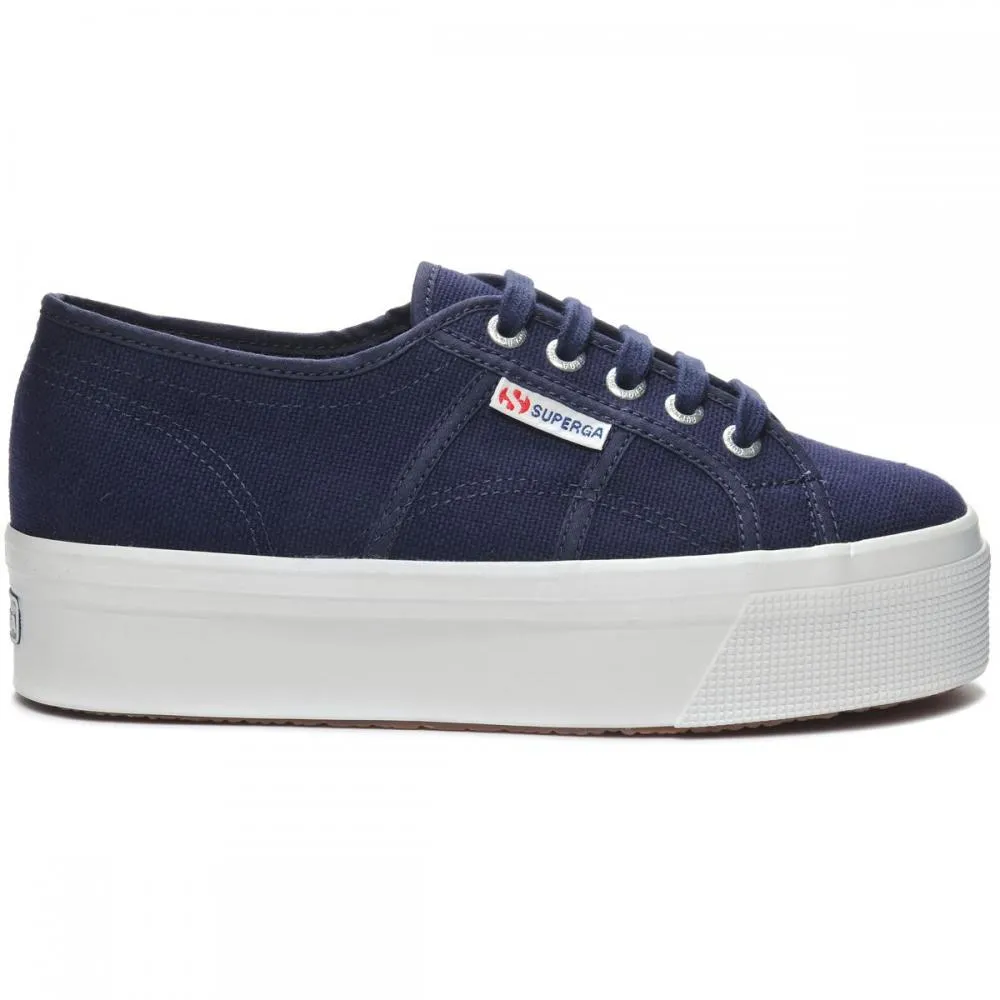 Superga sneakers con zeppa da donna 2790 Cotw Up and Dowd S0001L0 933 blu Park running Perforated Tongue