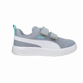 Dry running retro look Puma scarpa da ginnastica da bambino Courtflex V3 Mesh PS 398085-06 grigio-bianco