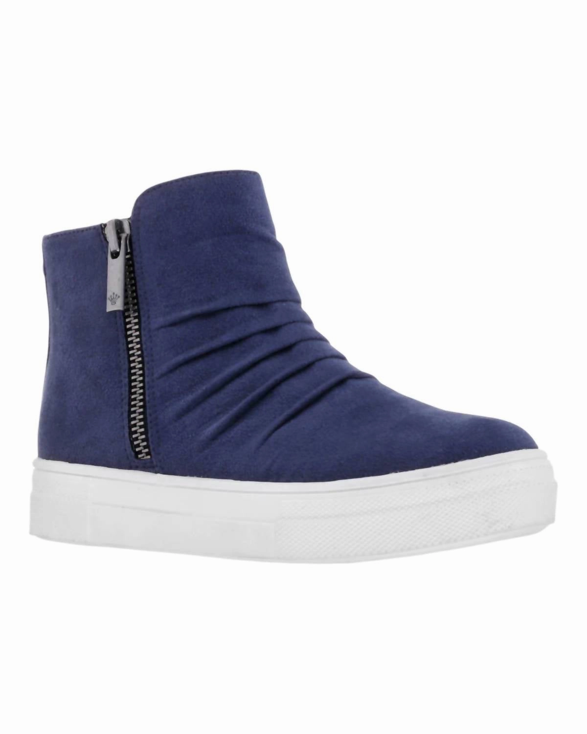 Eco Friendly Foam Girl's Amanda High-Top Sneakers In Navy