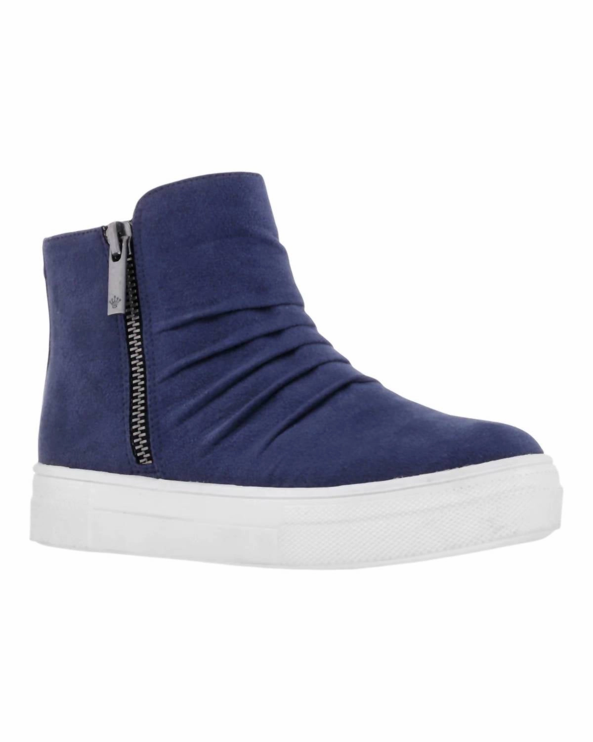 Foot Contouring Girl's Amanda High-Top Sneakers In Navy