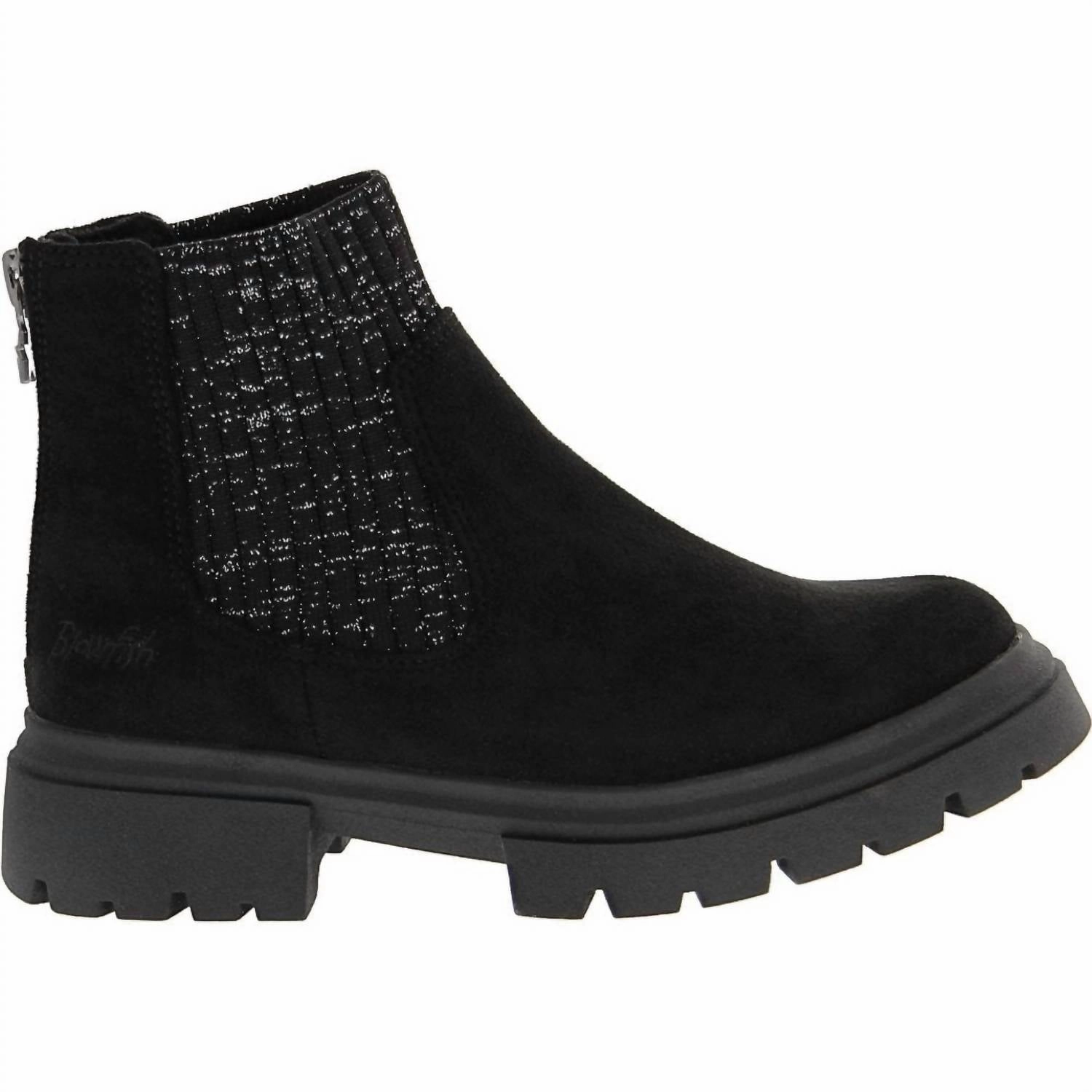 Girl's Chassy Boot In Black Tough Rubber TPU Heel Counter
