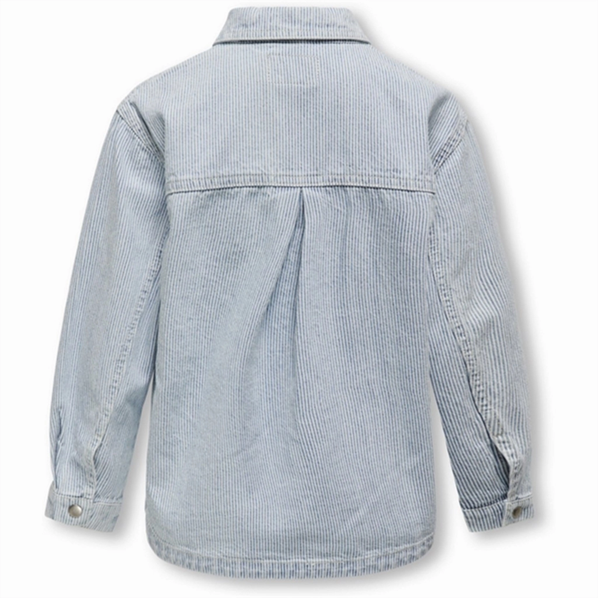 Kids ONLY Light Blue Denim Gina Stripe Jacket Sleek Layer Fit