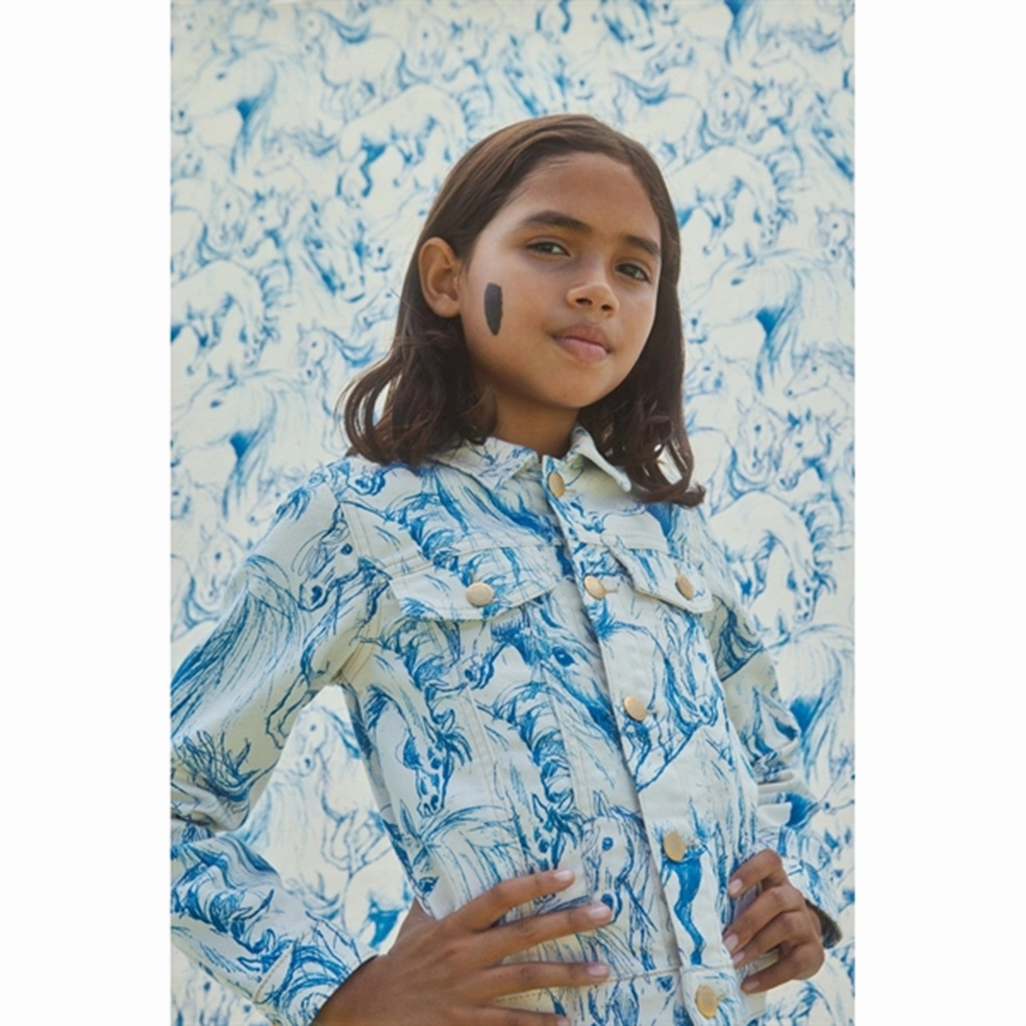 Molo Blue Horses Heidi Jacket Multi Pocket Functionality