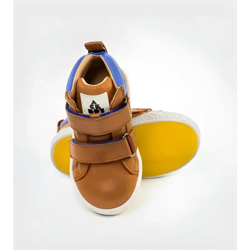 Acebos Cognac Navy Detail First Walker Toddler Sneaker 3040