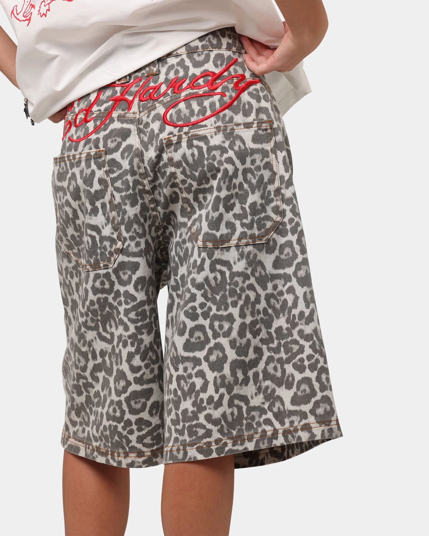 Ed Hardy Women's Leopard Jorts Leopard AbrasionResistant