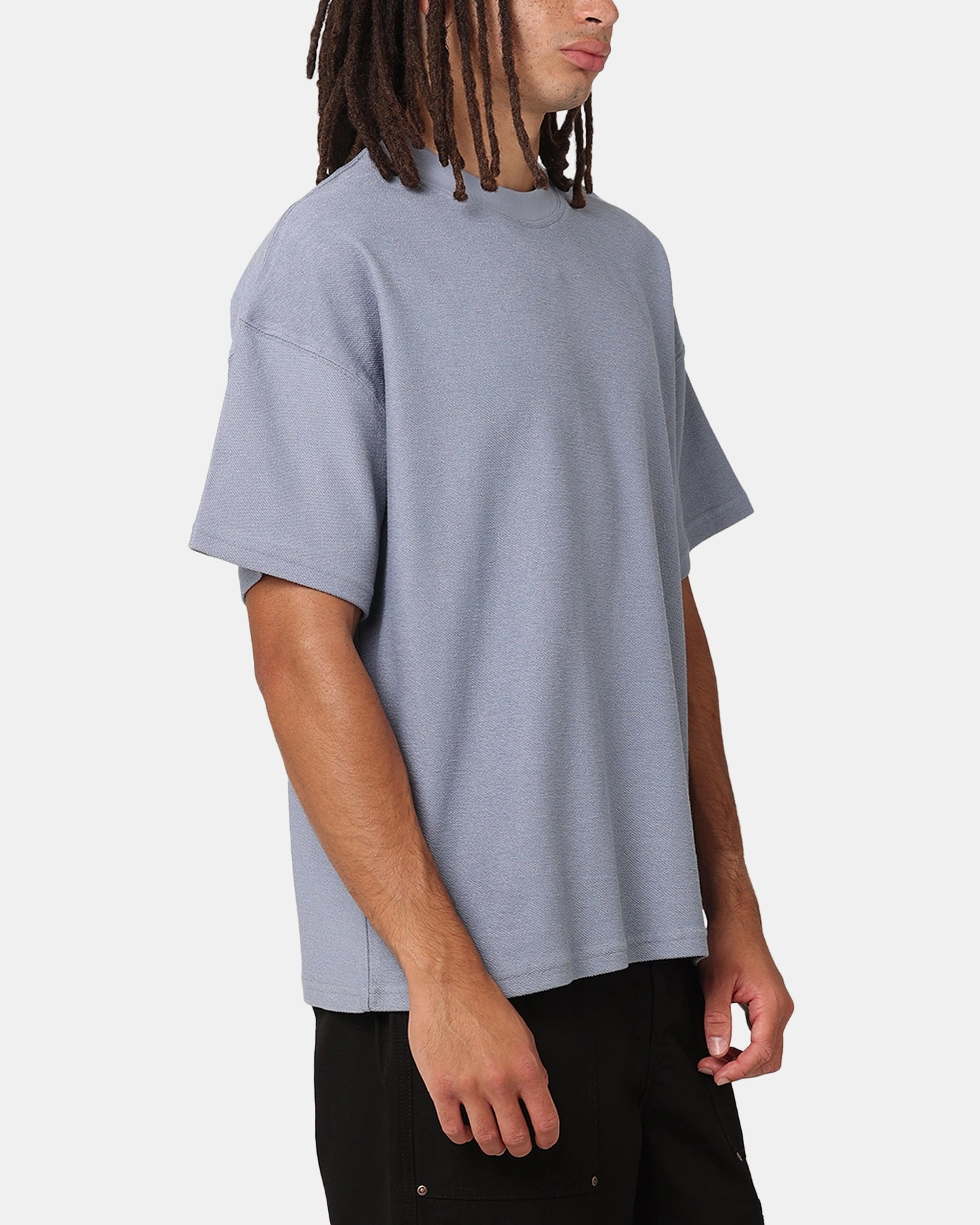 Fun Style PreShrunkCotton Carre Terry Oversized T-Shirt Blue