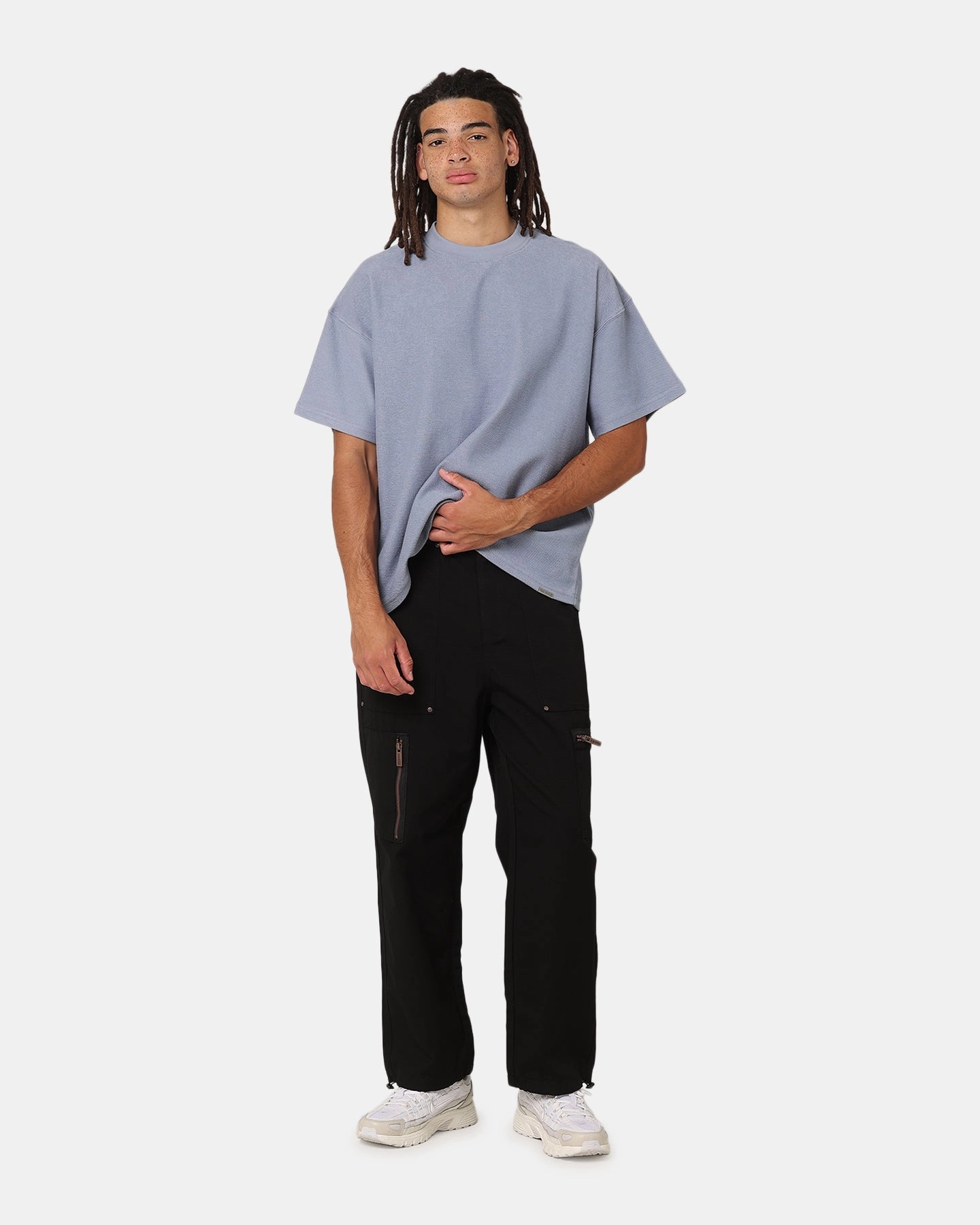sporty wear All-day style Carre Terry Oversized T-Shirt Blue