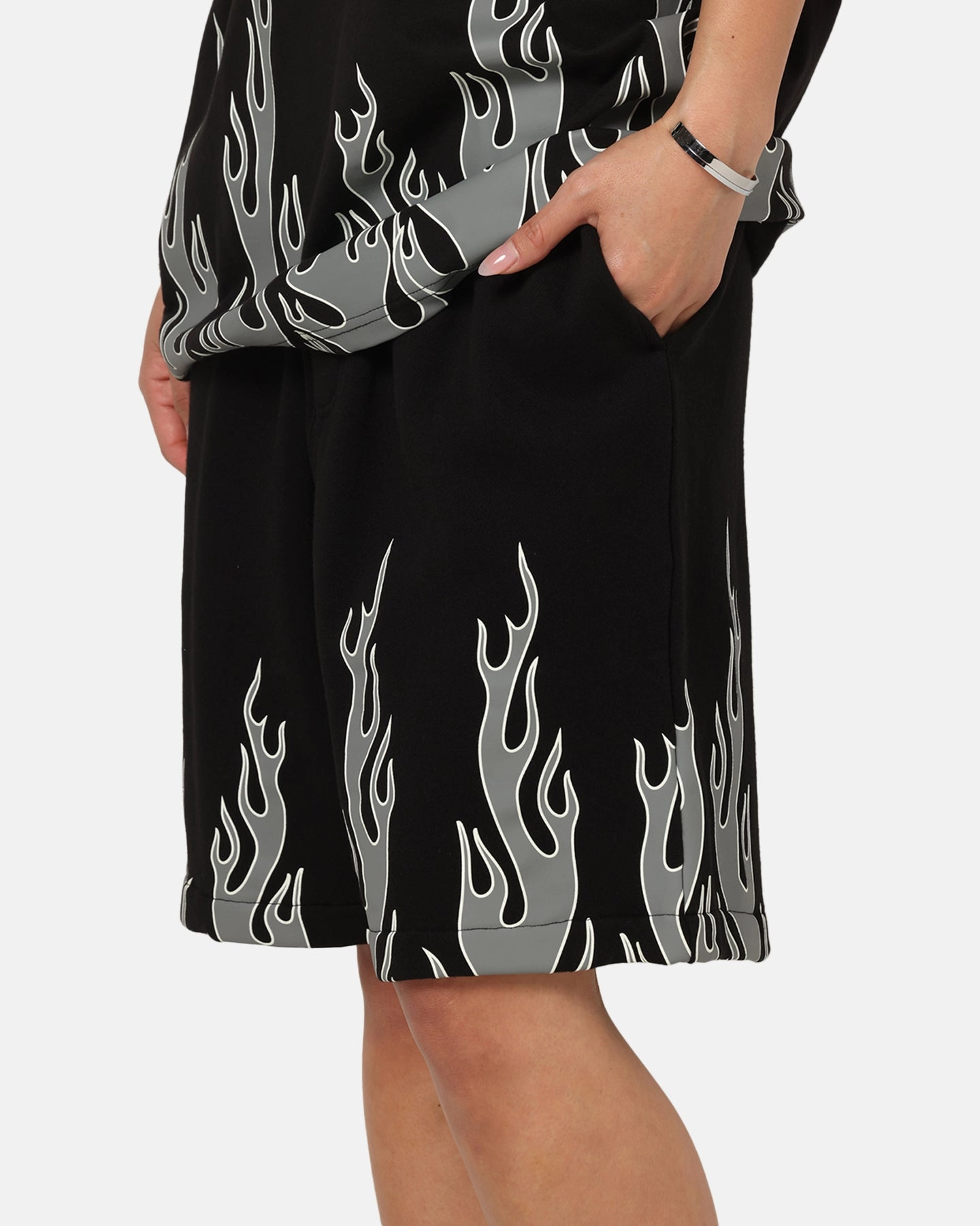 Playboy Gothic Flames Shorts Black Sporty Appeal