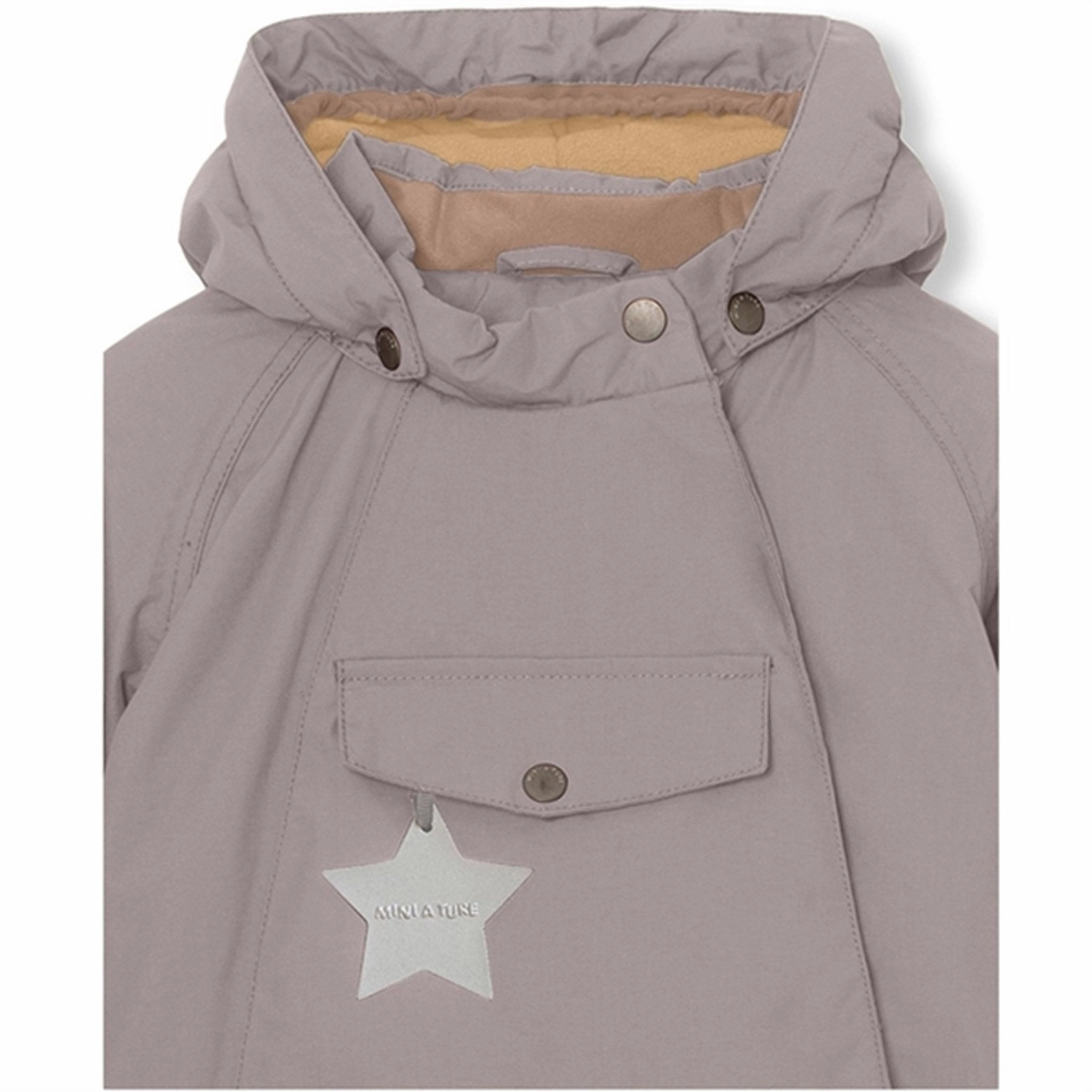 MINI A TURE Wang Fleece Winter Jacket Zinc Purple No Roll Collar Technology