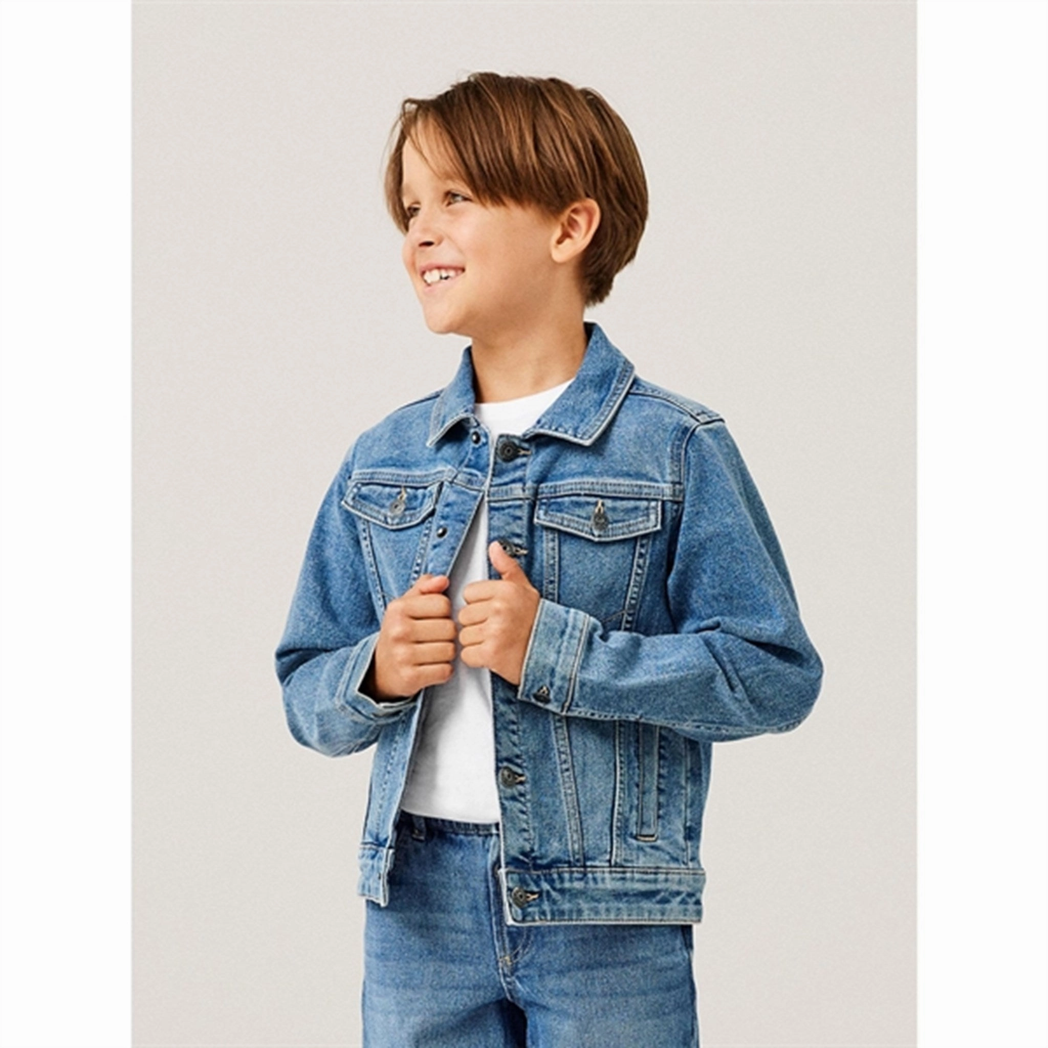 Name it Medium Blue Denim Jack Denim Jacket Noos Water Resistant Fabric SoftshellTexture