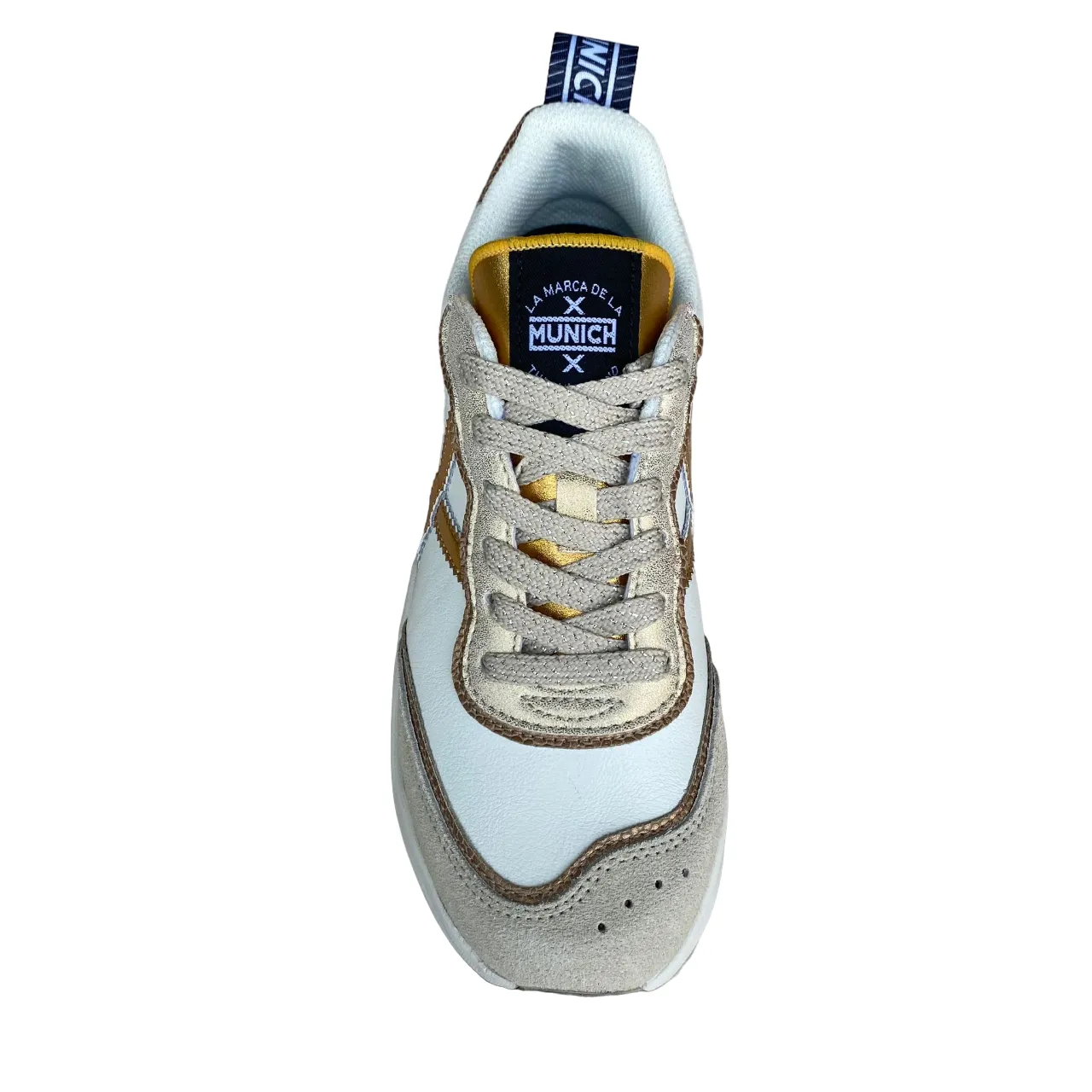 Munich Wave 169 | Sneakers Donna Bianco-Oro | Cod. MW169 | Sportiamo Traction Optimized Lugs solo run