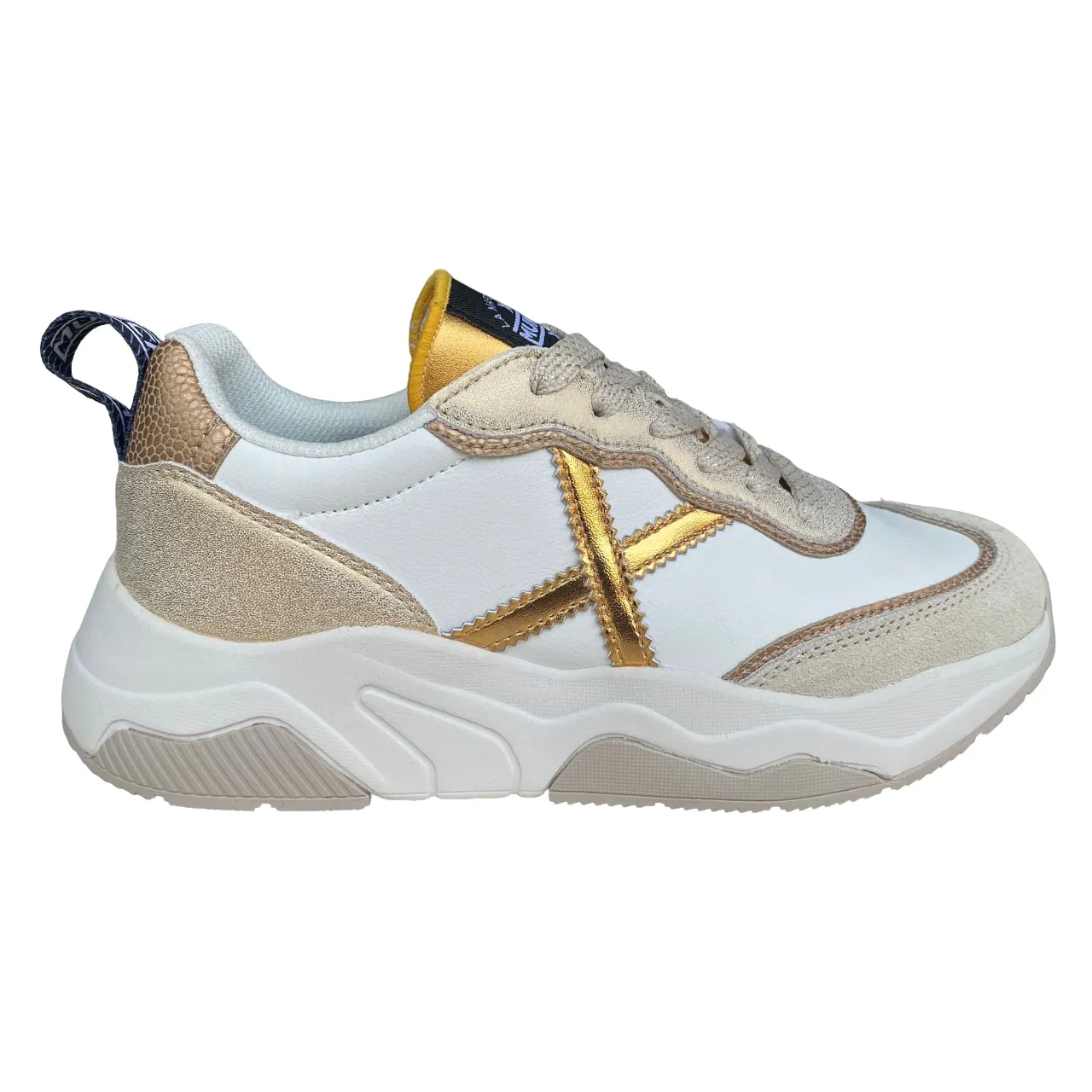 Multi Density Cushion Munich Wave 169 | Sneakers Donna Bianco-Oro | Cod. MW169 | Sportiamo
