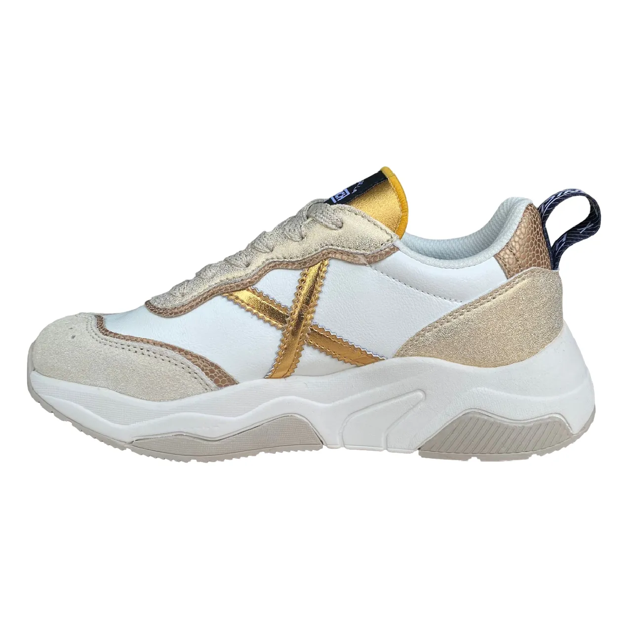 social running shoe appeal outdoor - friendly running shoes Munich Wave 169 | Sneakers Donna Bianco-Oro | Cod. MW169 | Sportiamo