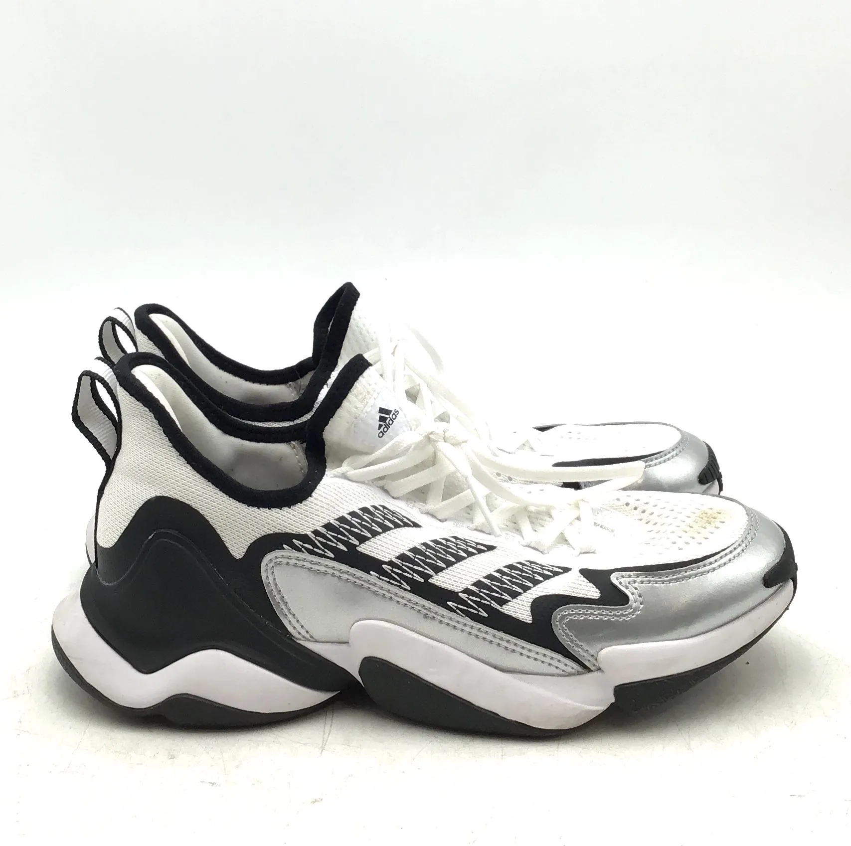 Adidas Men's SM Impact White Black Basketball Athletic Shoes - Size 8