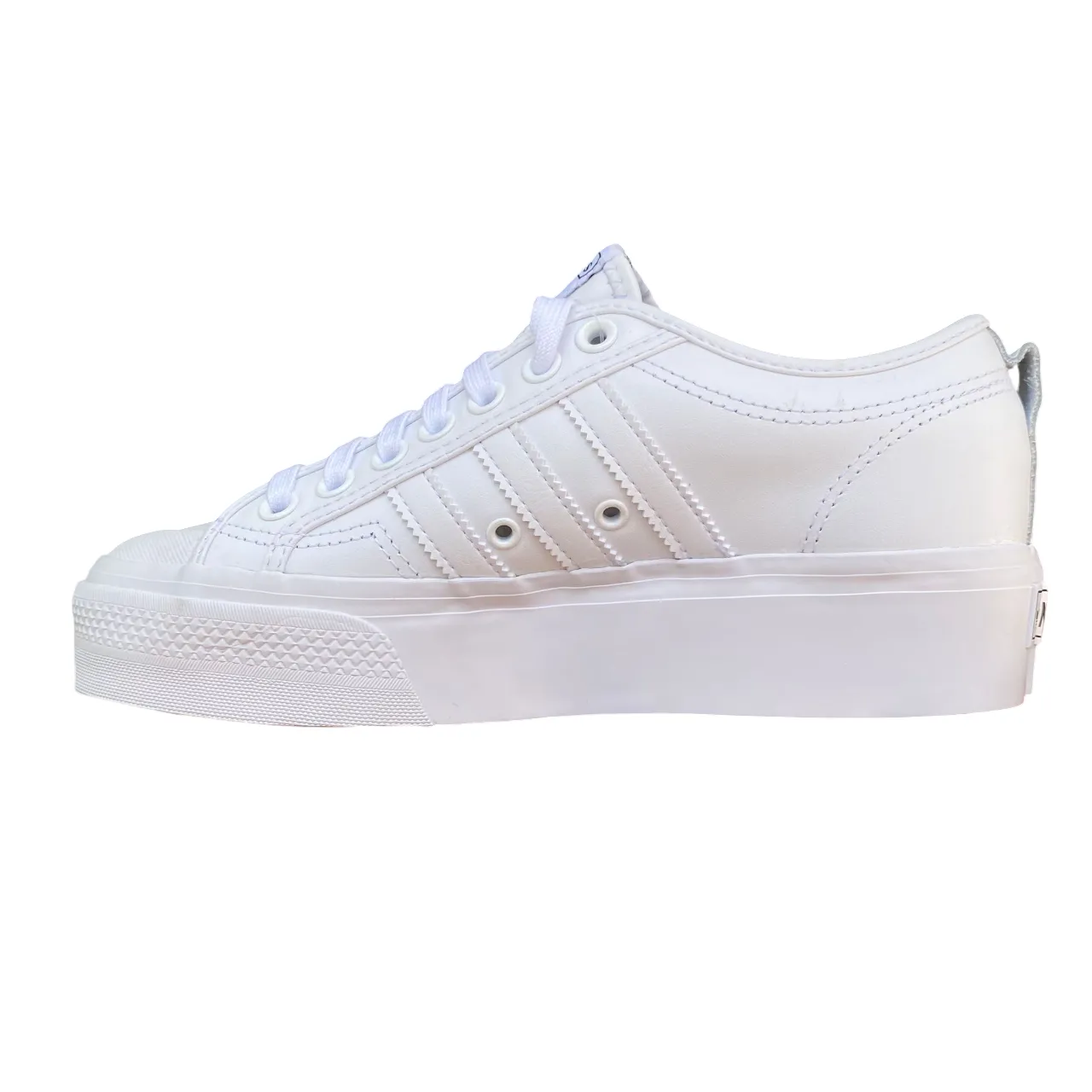 Adidas Nizza Platform FW0265 - Sneakers Bianche con Zeppa per Donna Elastic Edge Guarding