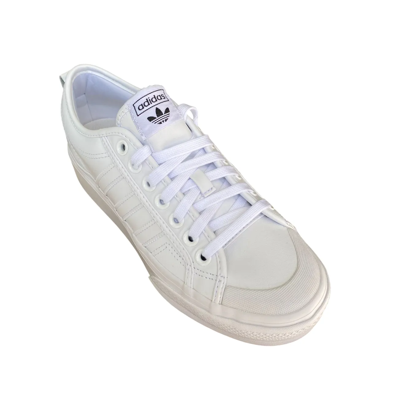 Adidas Nizza Platform FW0265 - Sneakers Bianche con Zeppa per Donna Shock Cushion elastic band shoes