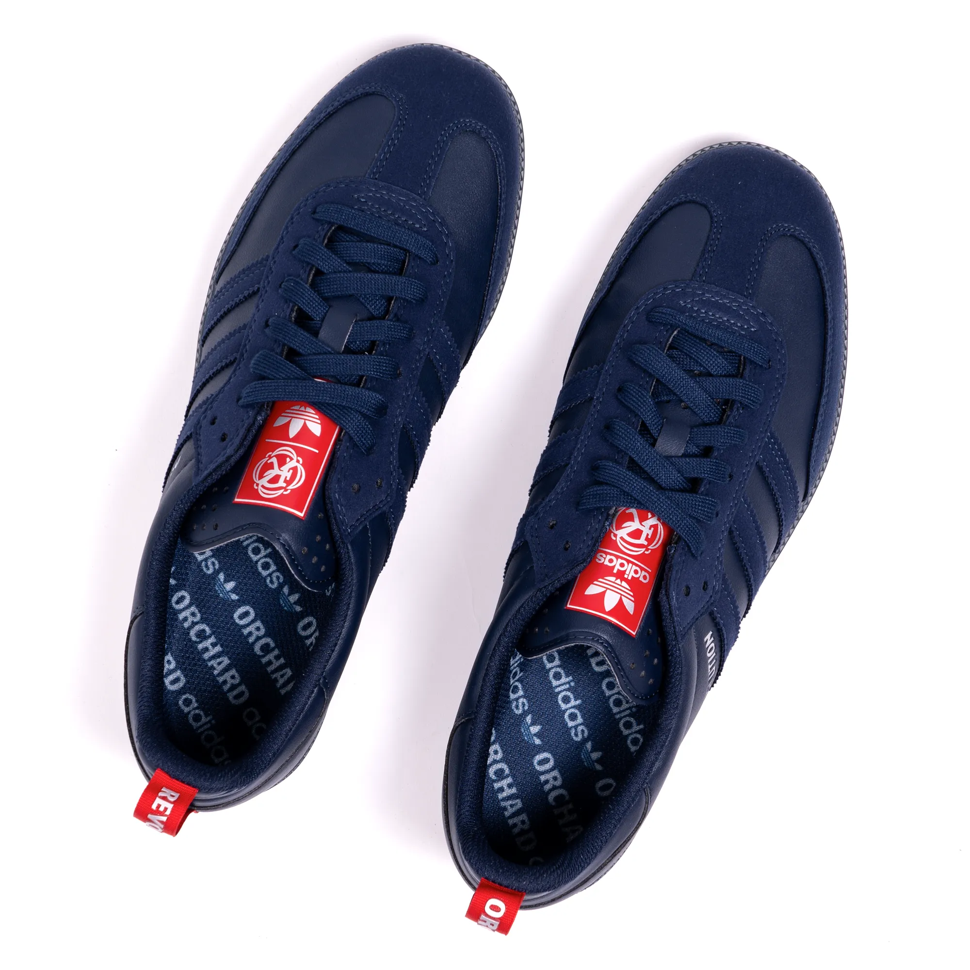 Adidas Orchard Skate Shop x New England Revolution Samba ADV Skateboard Shoe - Indigo/Indigo/Silver Metallic