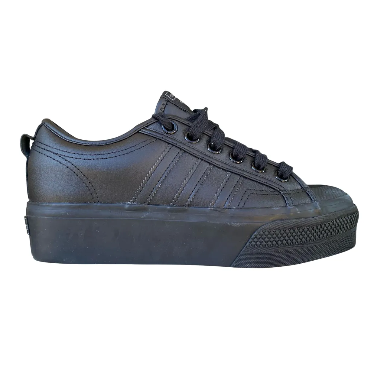 Adidas scarpa sneakers con zeppa da donna Nizza Platform FW0266 nero Converse All Star