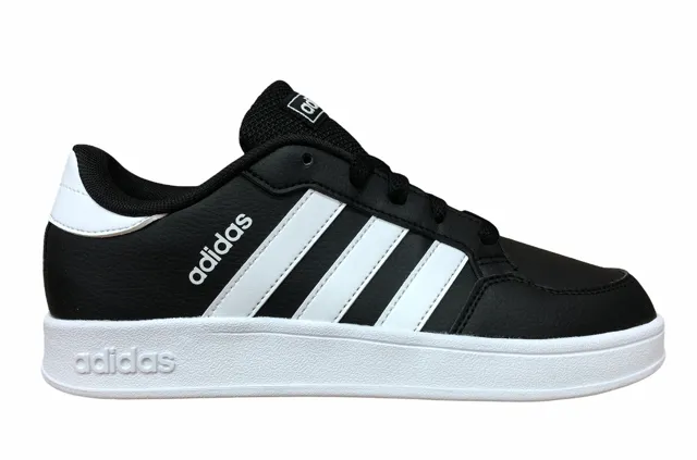 Adidas scarpa sneakers da ragazzo Breaknet K FY9507 nero-bianco lace - trimmed - design shoes