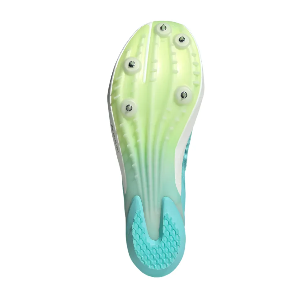 Ventilation Technology Adidas Unisex Adizero Ambition Track Running Spikes in Flash Aqua/Zero Metalic/Lucid Lemon AW25