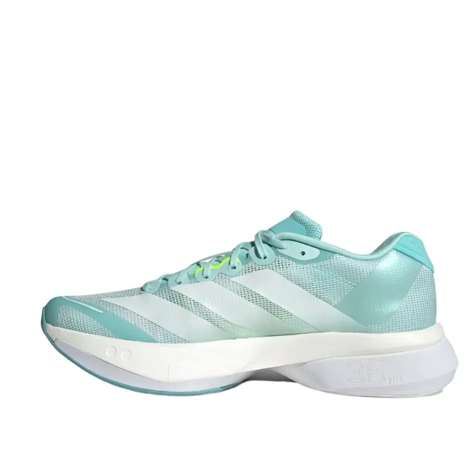 High Rebound Midsole Adidas Women's Boston 13 Running Shoes in Semi Flash Aqua/Zero Metalic/Lucid Lemon AW25