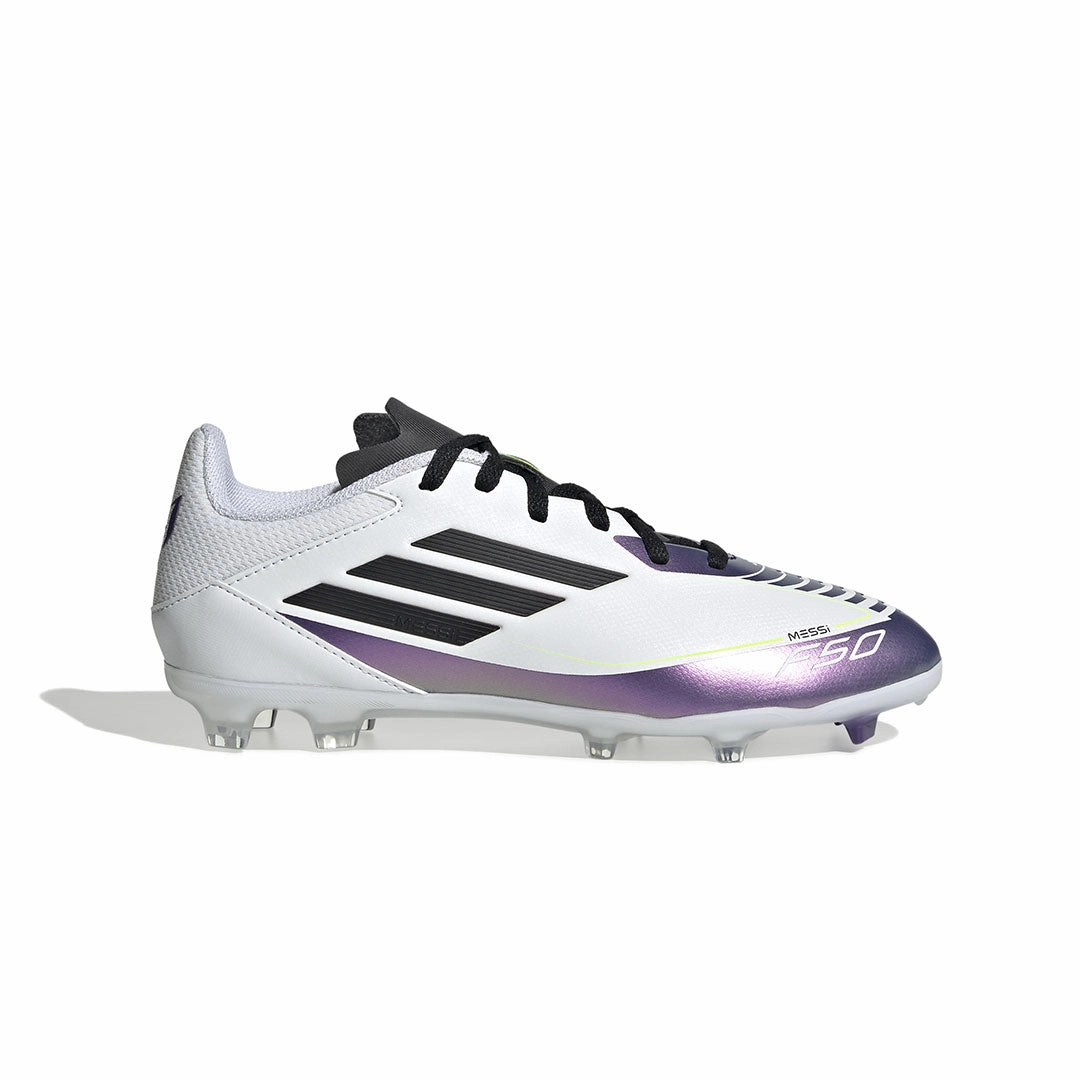 adidas - Kids' (Preschool) F50 League Messi Firm/Multi Ground Soccer Cleats (IE9089) Multi Density Foam Slip On Style