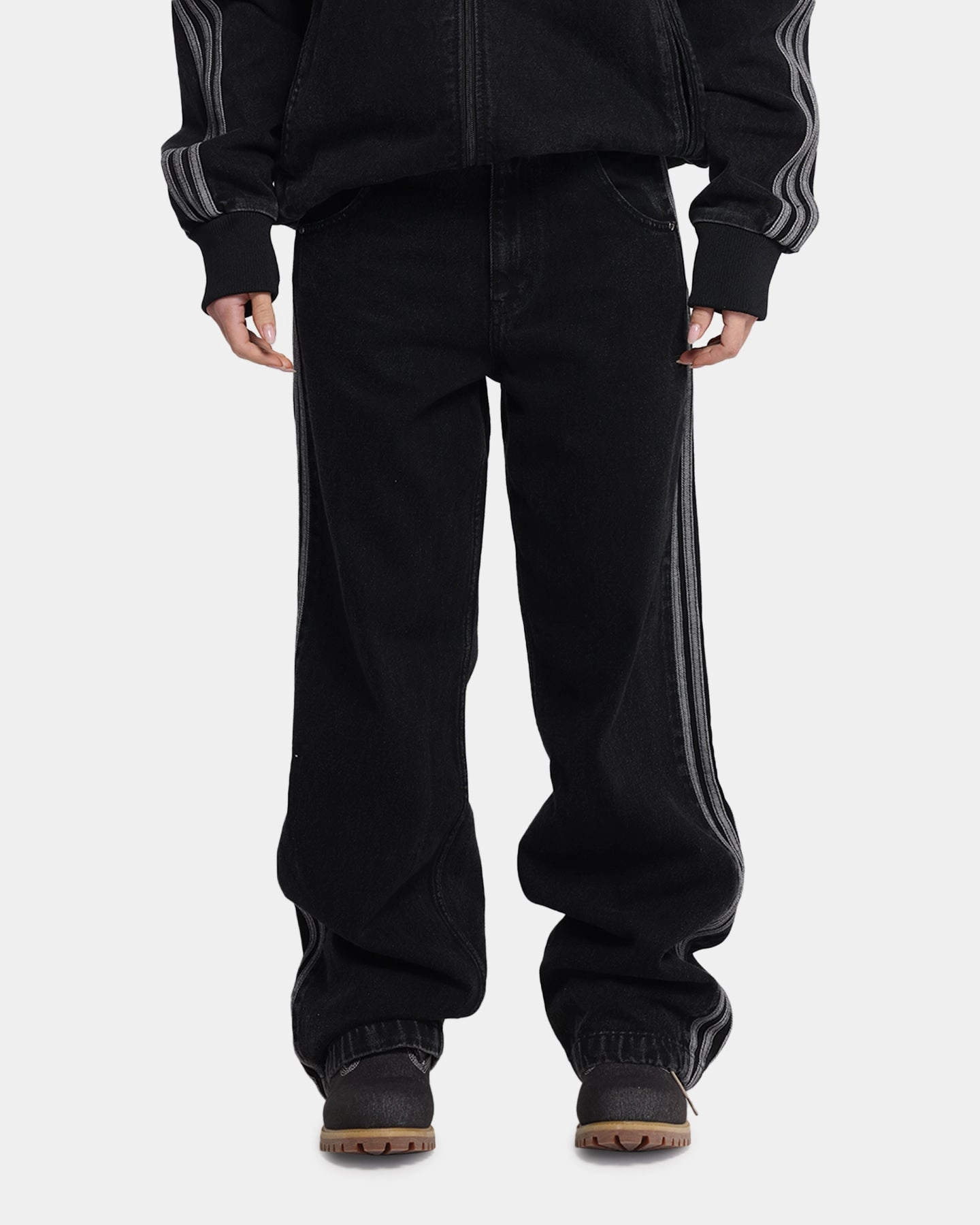 Moisture Wicking Fabric Adidas Adicolor Denim Firebird Pants True Black