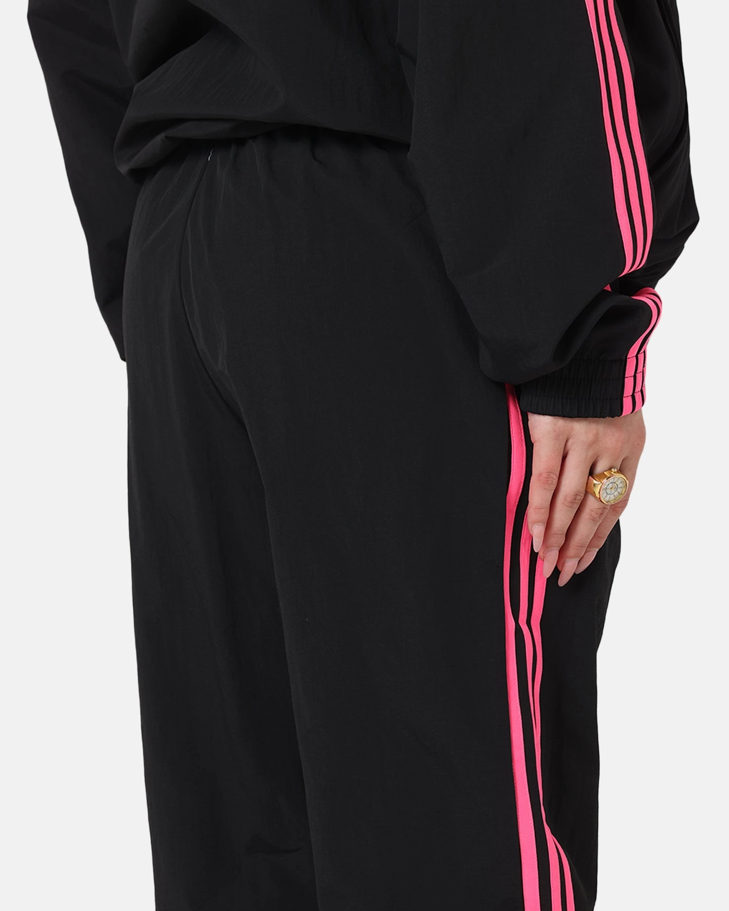 Adidas Firebird Pants Black/Lucid Pink Stain Repellent Coating