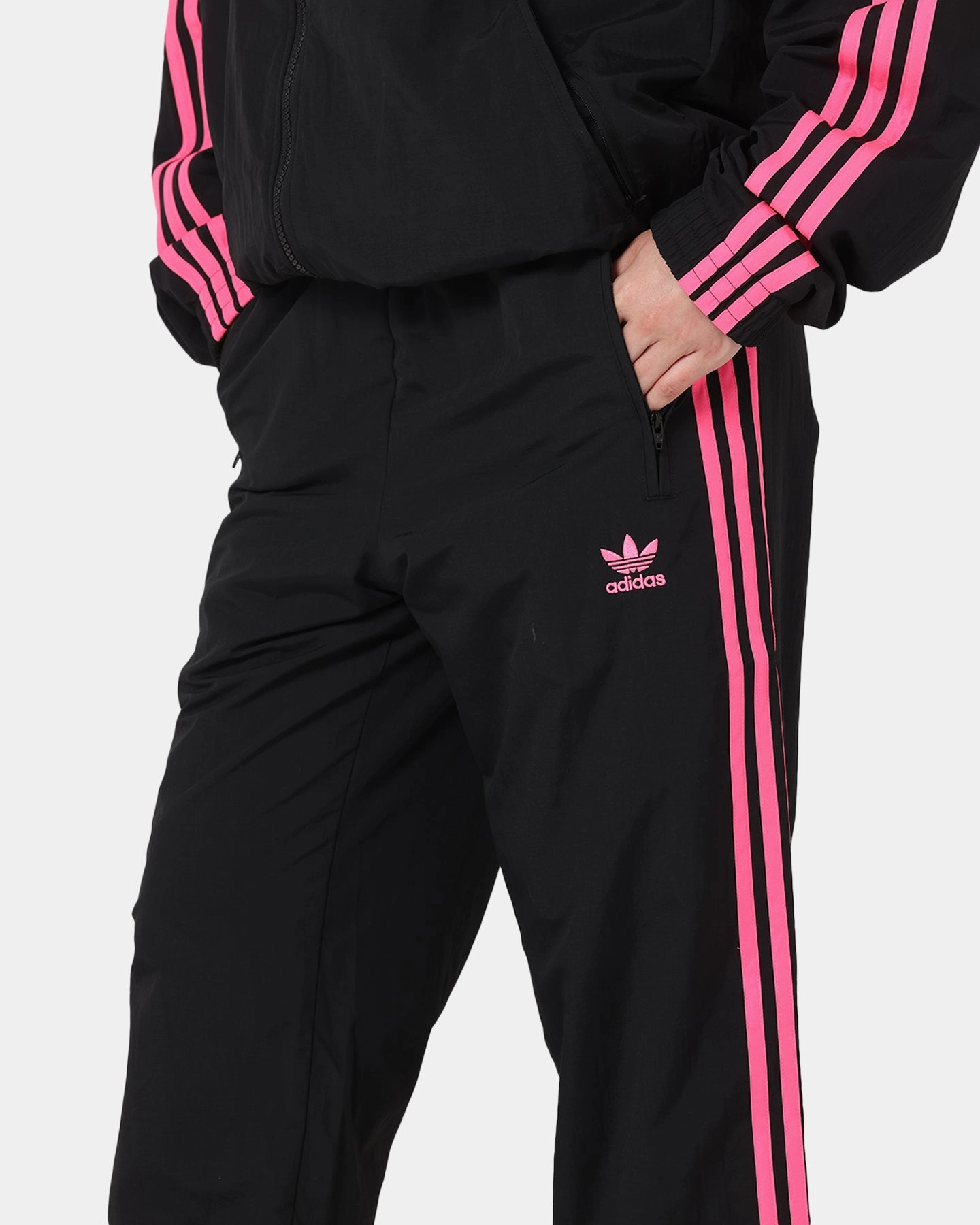 Adidas Firebird Pants Black/Lucid Pink Practical Comfort Urban Cool