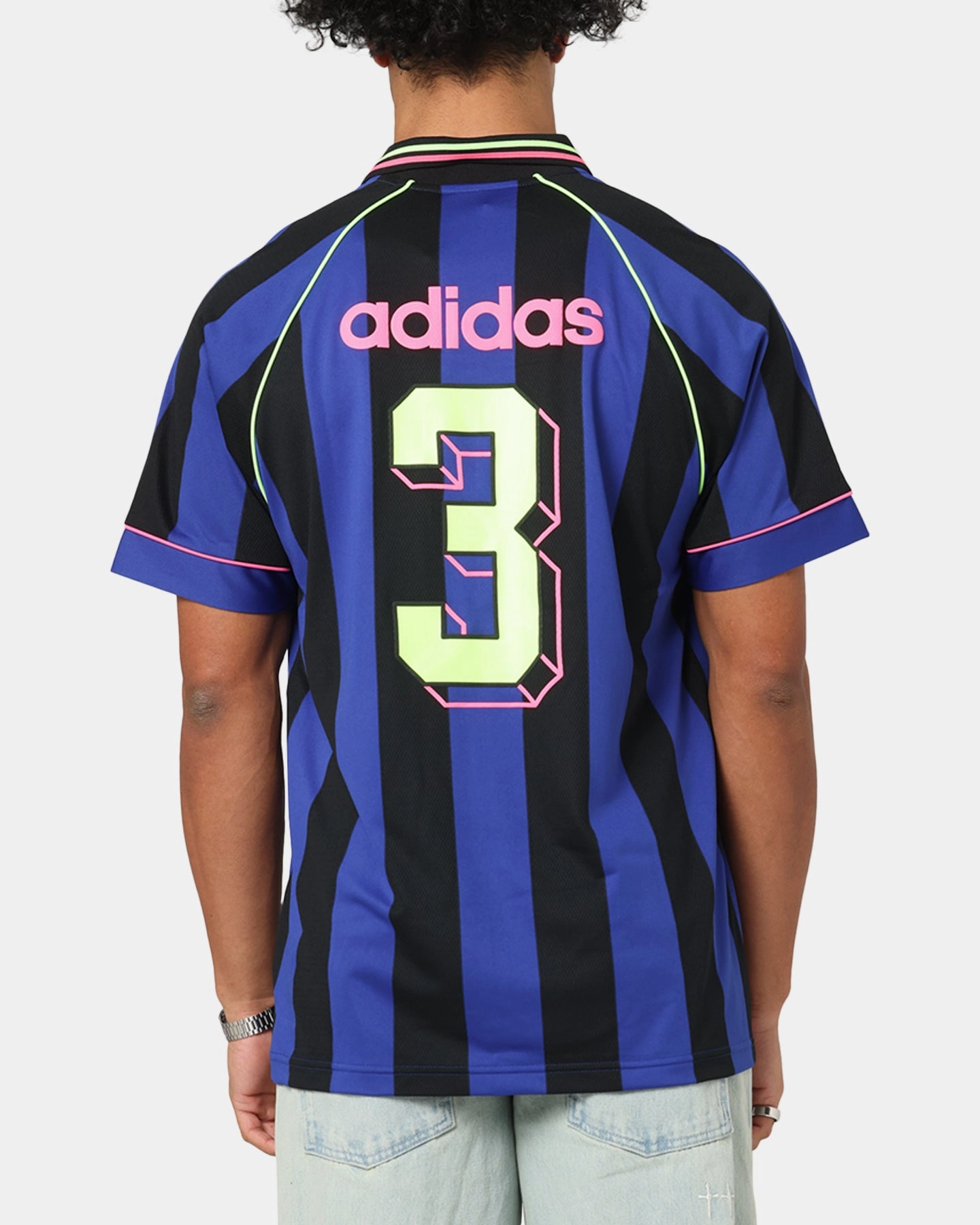 Adidas Jacquard Jersey Blue/Black Tagless Construction Durable Performance