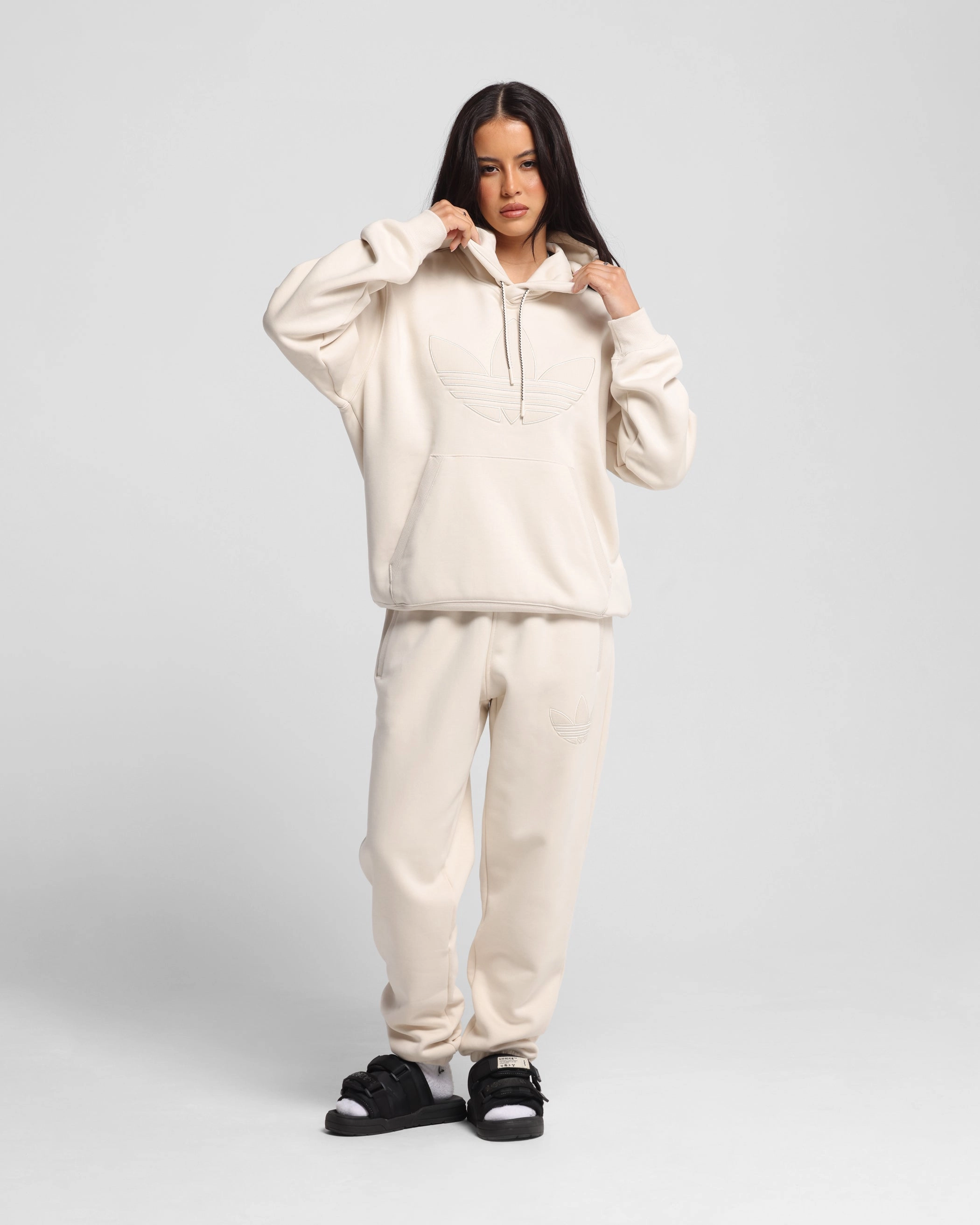 Outdoor Lifestyle Stylish Comfort Adidas Originals 70's Fleece Joggers Wonder White