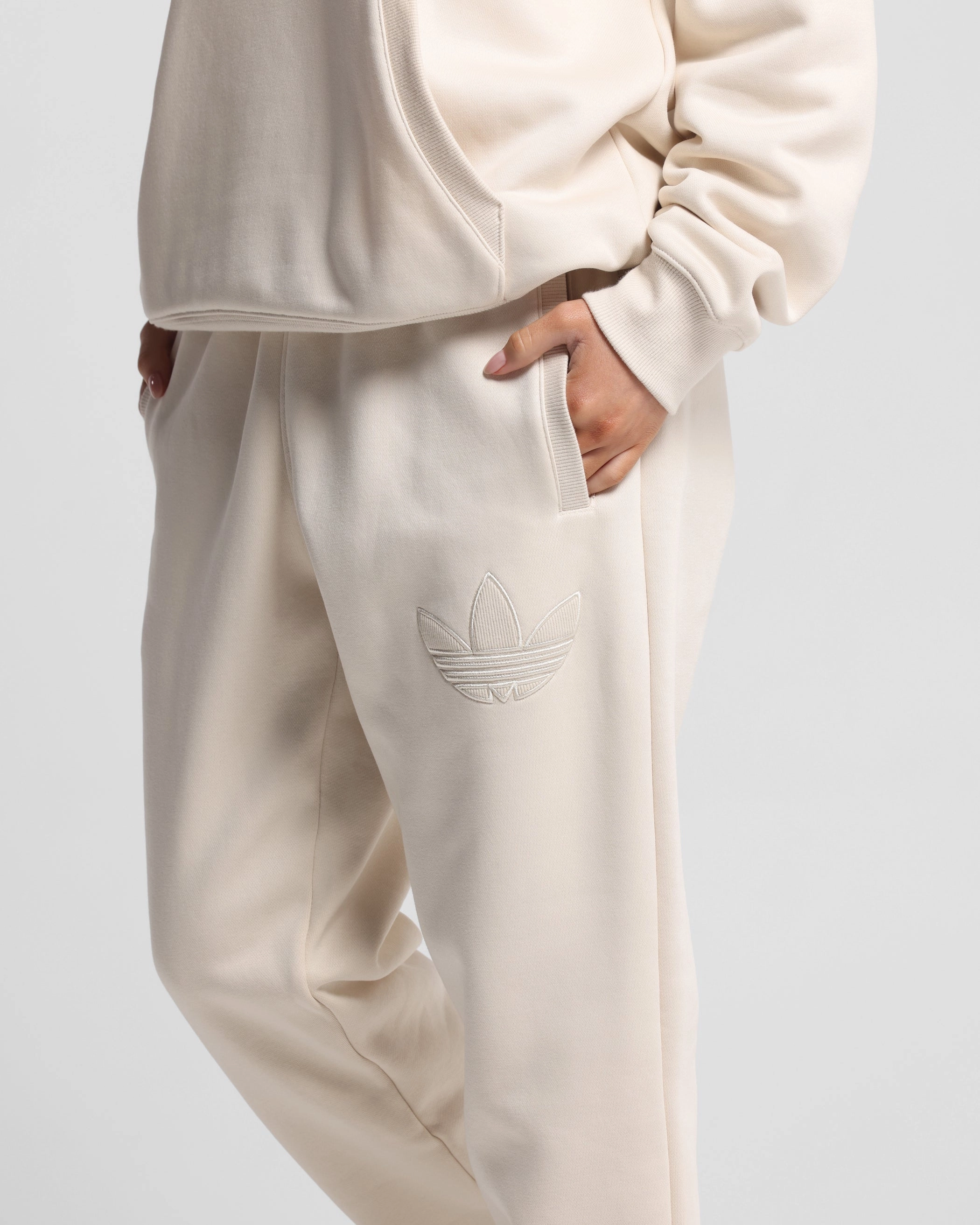 Adidas Originals 70's Fleece Joggers Wonder White Quick Release Buckle