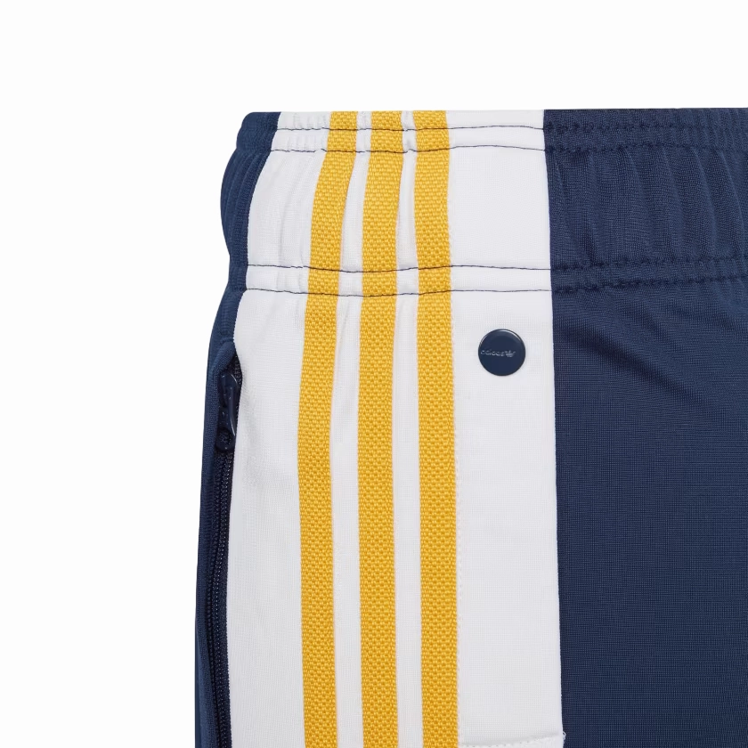 Comfort Layer Flatlock Seam Construction Adidas Originals pantaloncino sportivo per ragazzi Adibreak IN2118 indigo-bianco-giallo oro